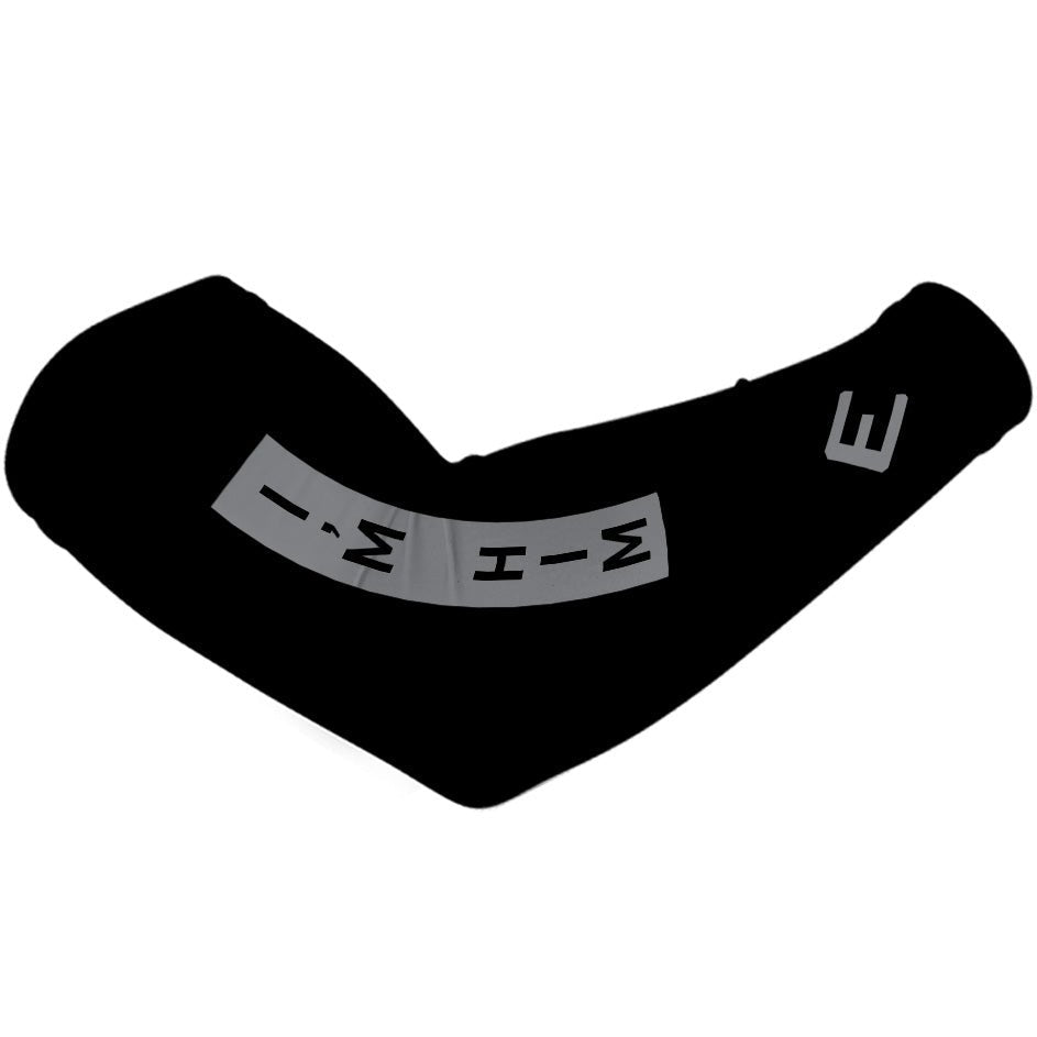 Black arm sleeve with mathematical symbols on a white background