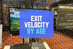 Collection of exit velocity by age in a gallery layout