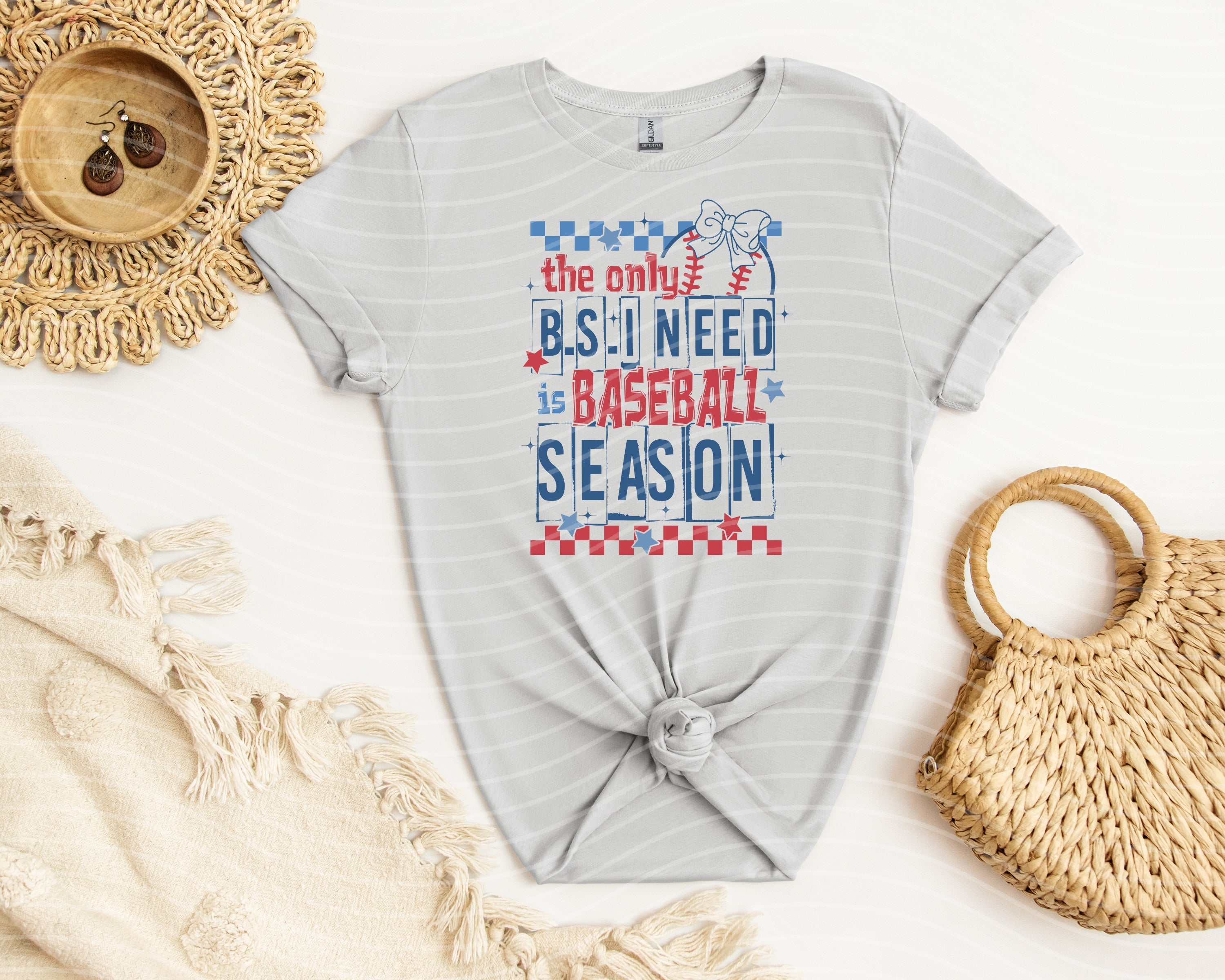 Collection of The Only BS I Need is Baseball Season Graphic Tee in a gallery layout