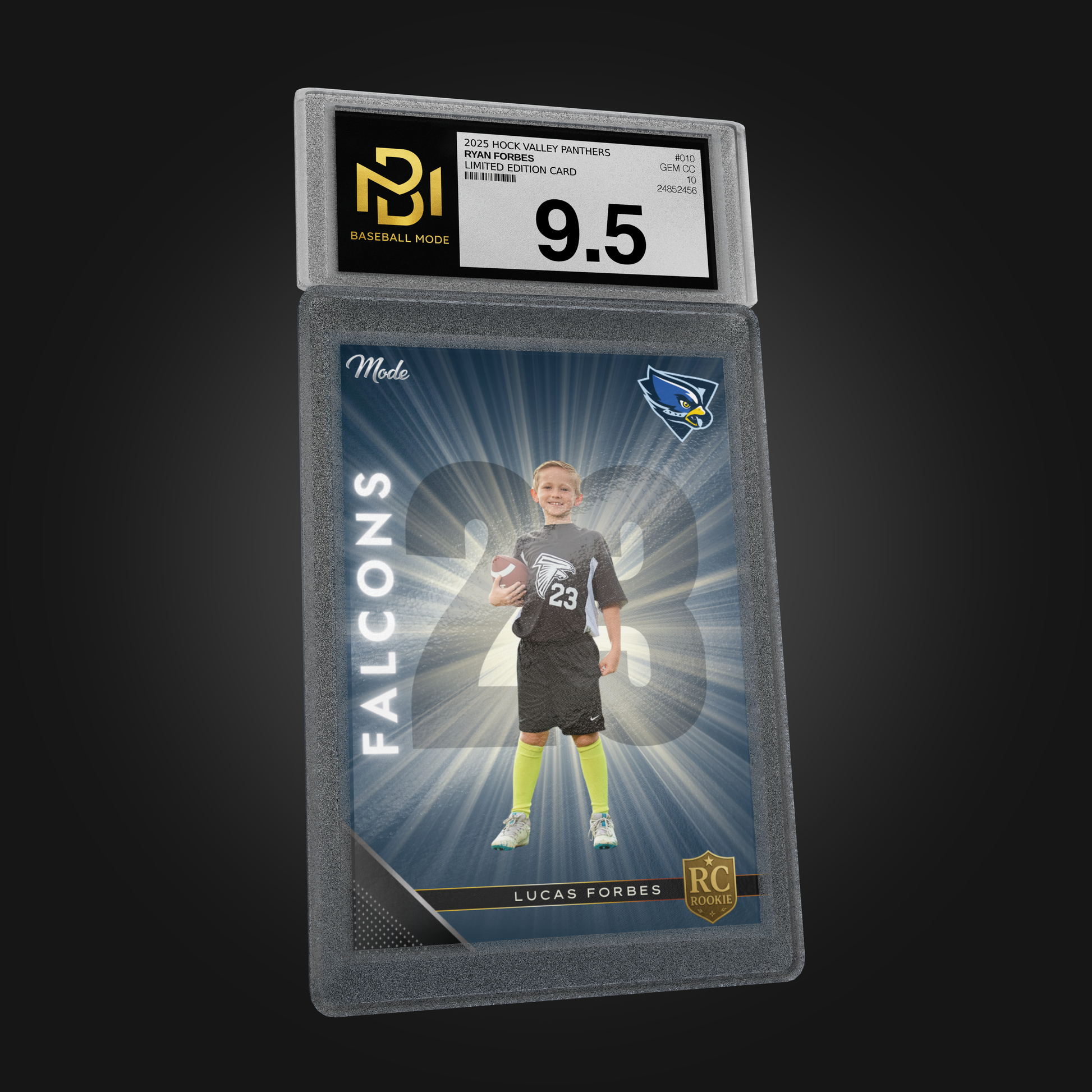 Custom Football Rookie Metal Sports Card – Gold Burst Edition