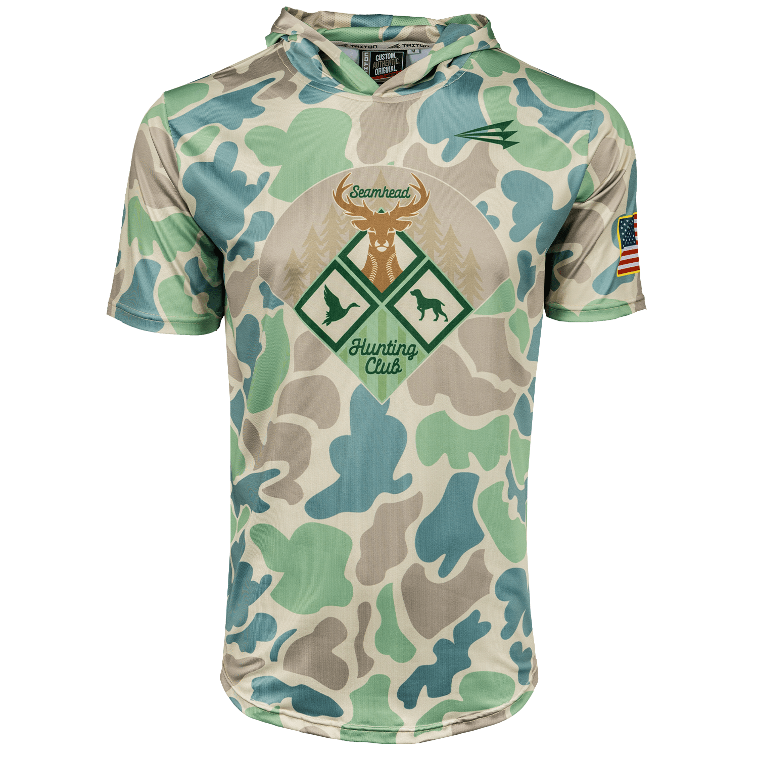 Seamhead Hunting Club Camo Baseball Hoodie
