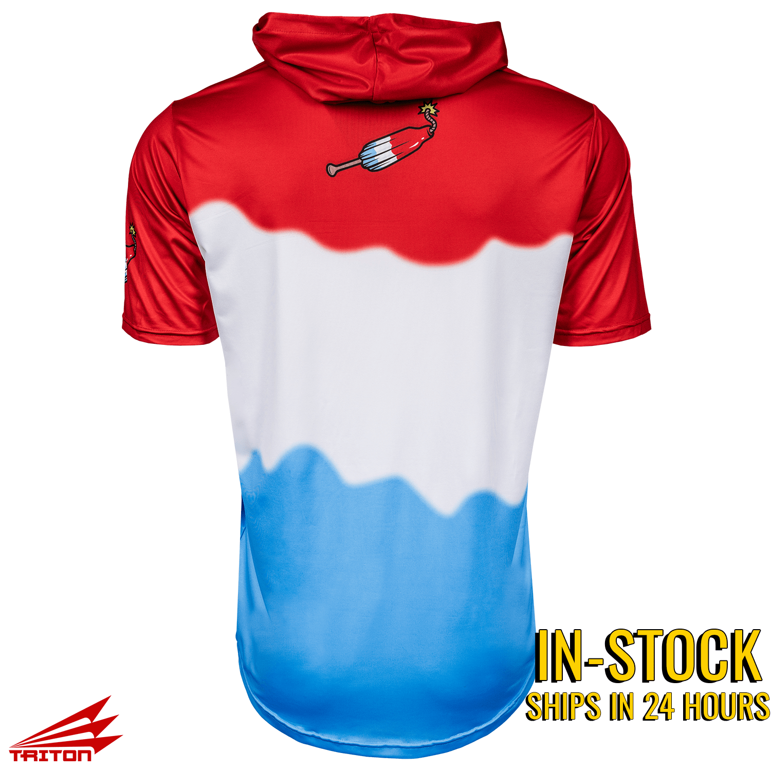Collection of Bomb Squad Pop Baseball HyperMAX Short Sleeve Hoodie in a gallery layout