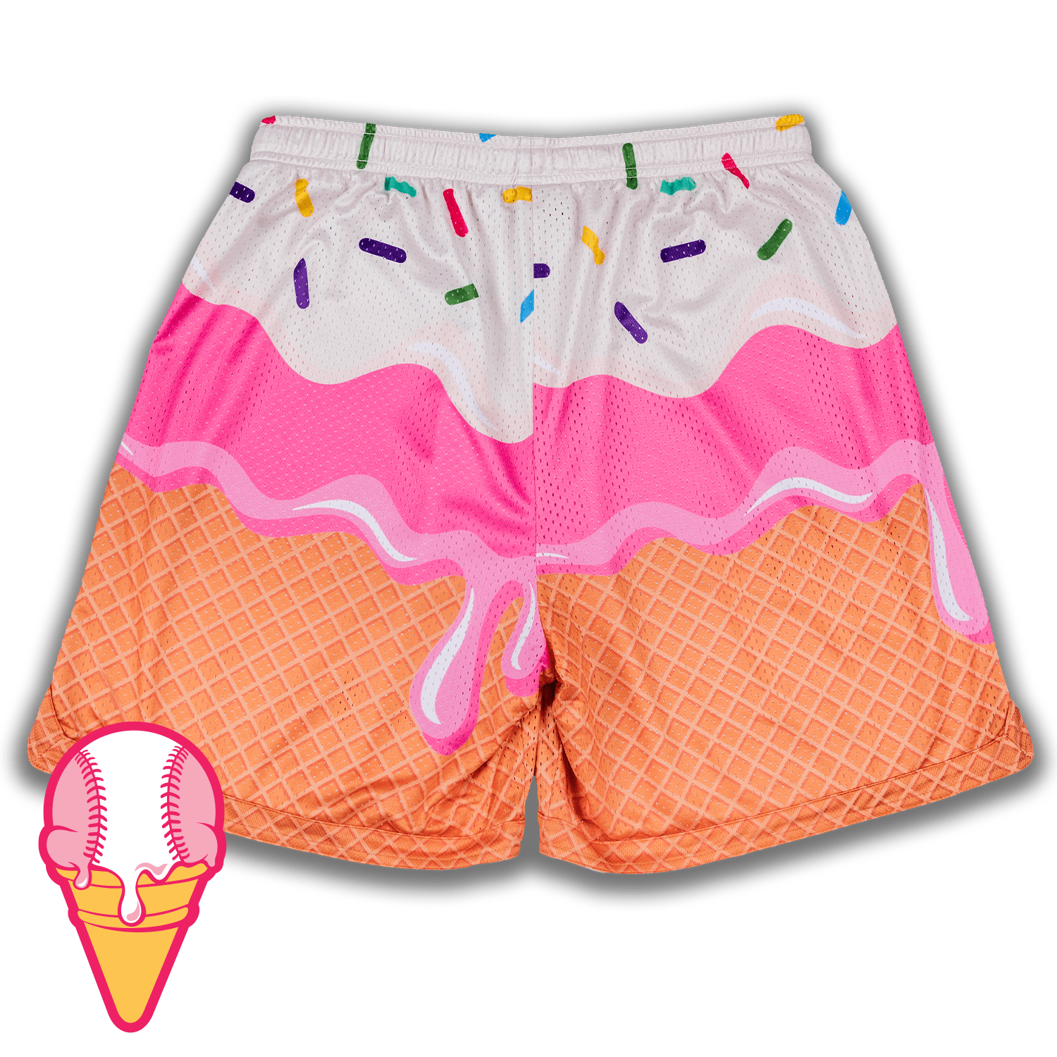 Collection of Cream City Ice Cream Mesh Lifestyle Baseball Shorts in a gallery layout