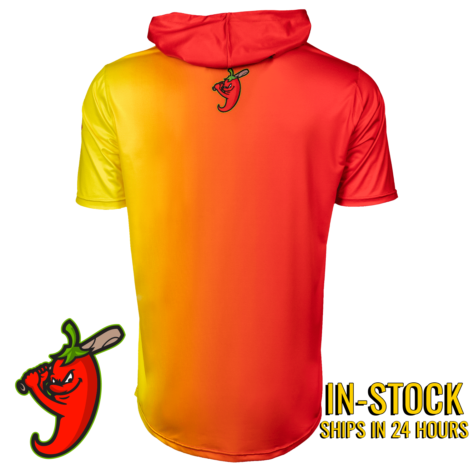 Collection of Ghost Peppers Baseball HyperMAX Short Sleeve Hoodie in a gallery layout