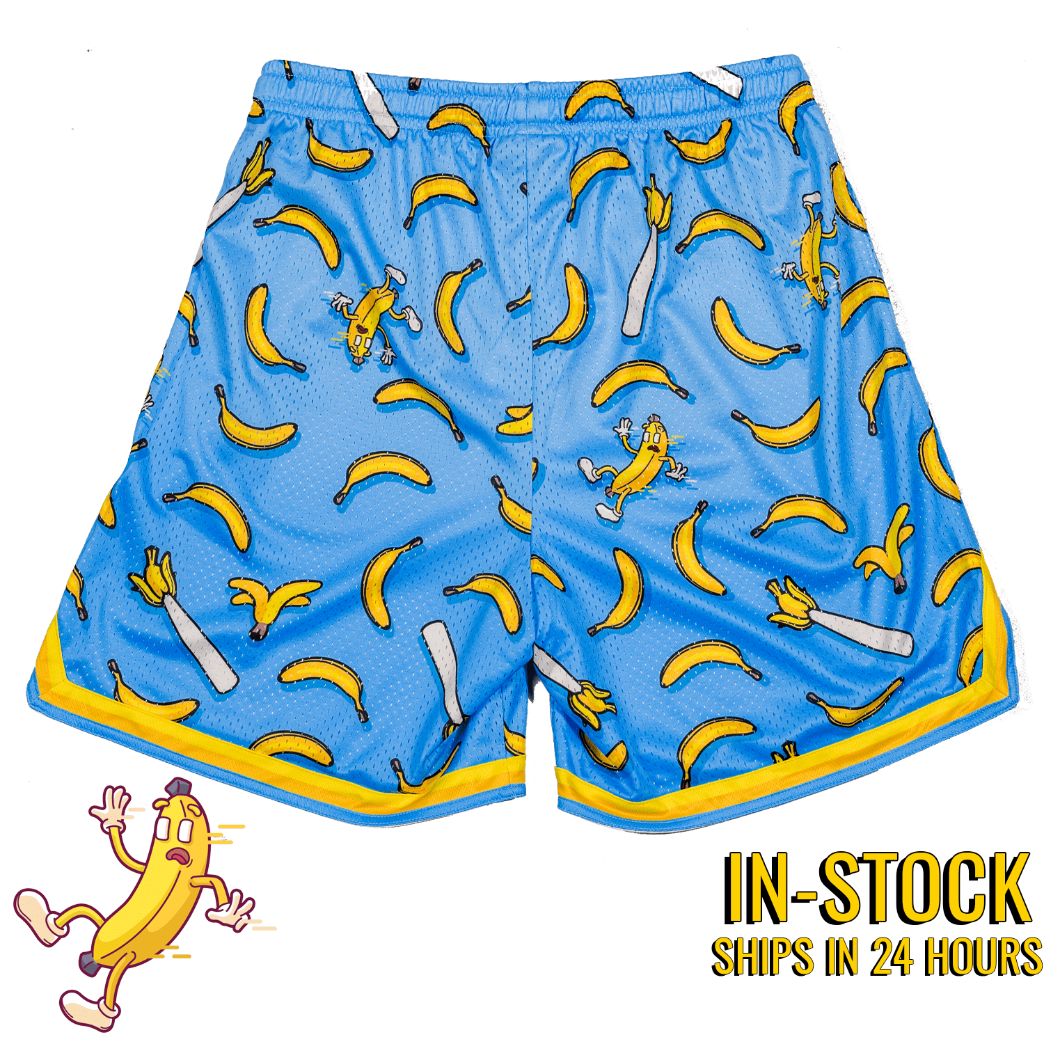 Collection of Nukes 'N Naners Bananas Mesh Lifestyle Baseball Shorts in a gallery layout