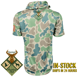 Collection of Seamhead Hunting Club Camo Baseball Hoodie in a gallery layout