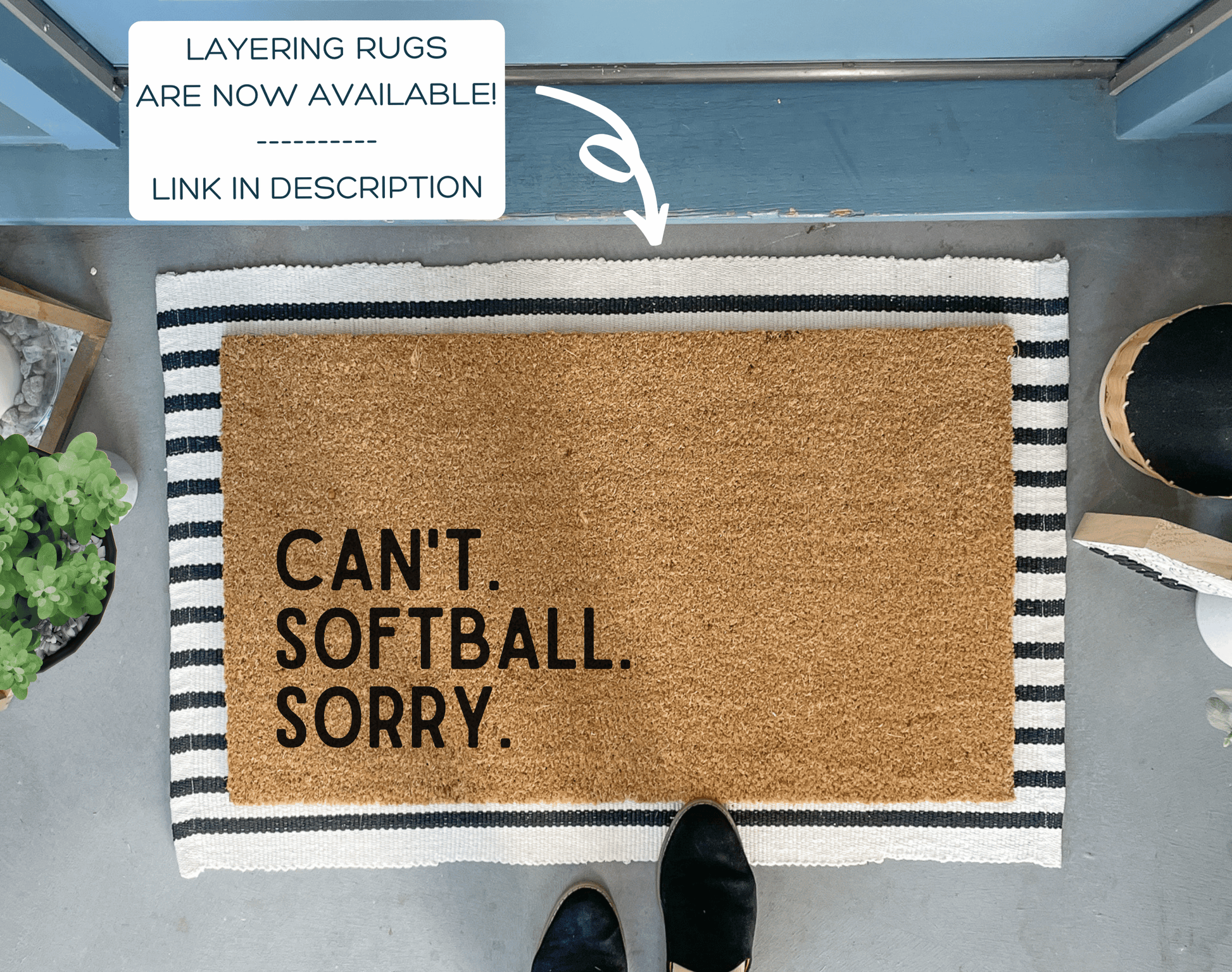 Funny Softball Doormat