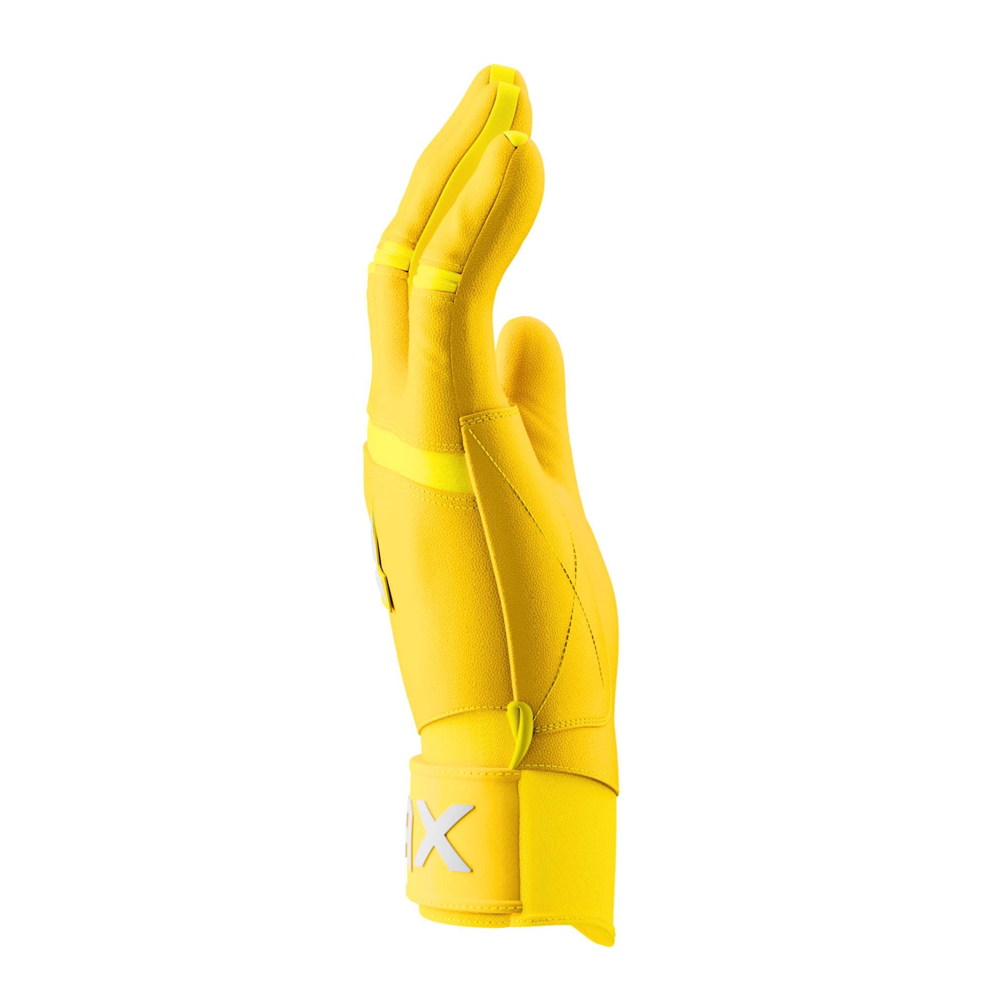 Collection of JAX Batting Gloves Standout Yellow Pro Cuff in a gallery layout