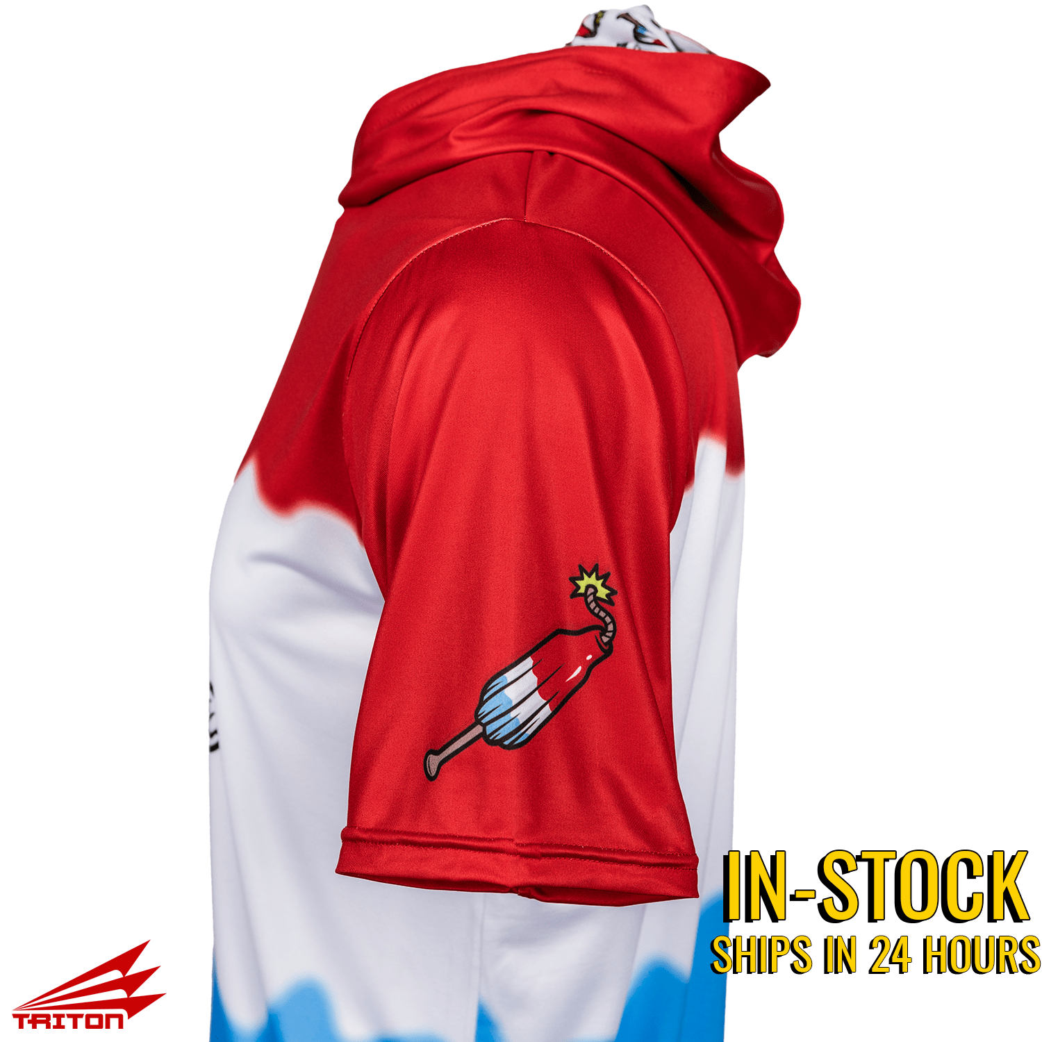 Collection of Bomb Squad Pop Baseball HyperMAX Short Sleeve Hoodie in a gallery layout