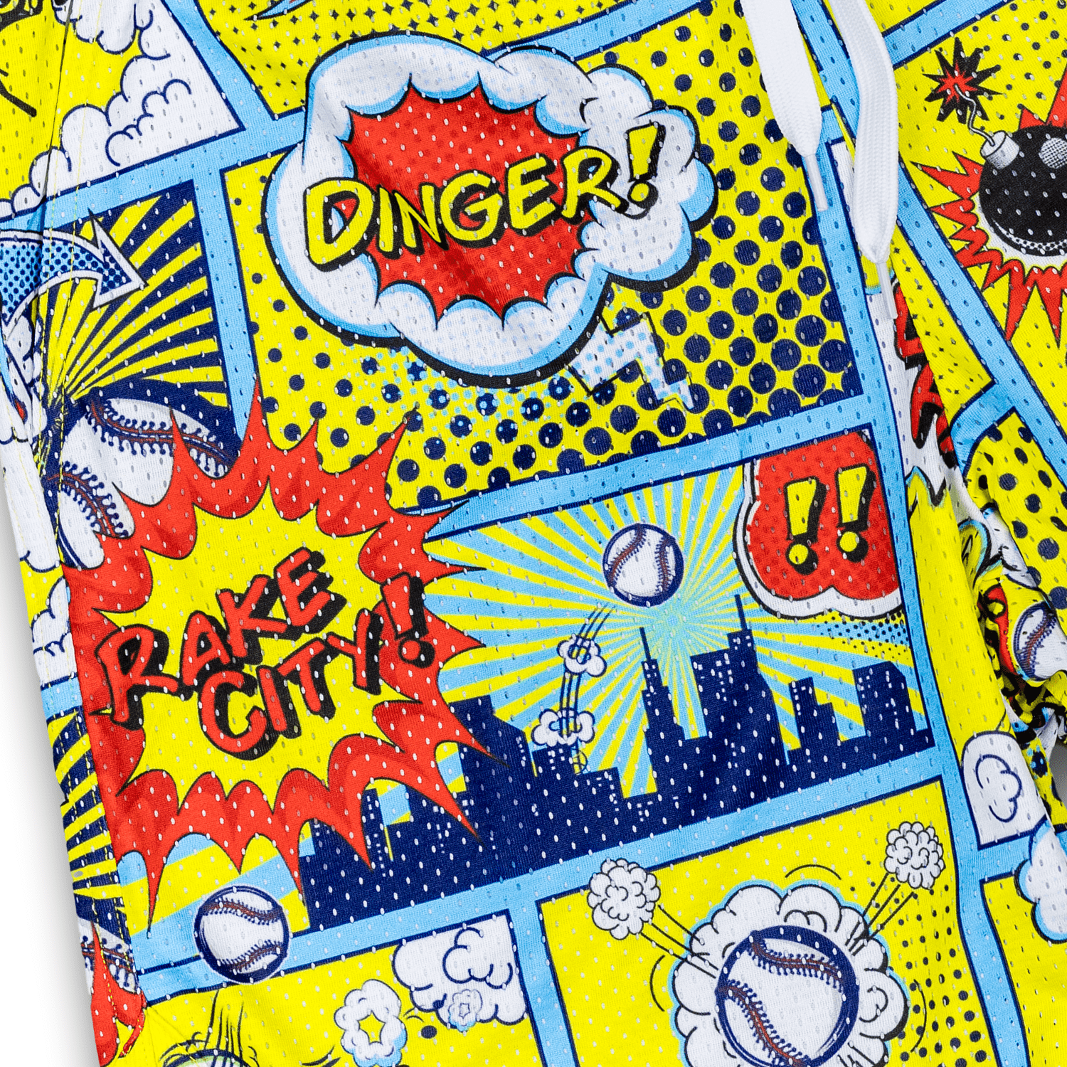 Collection of Comic Book Bombs Lifestyle Baseball Mesh Shorts in a gallery layout