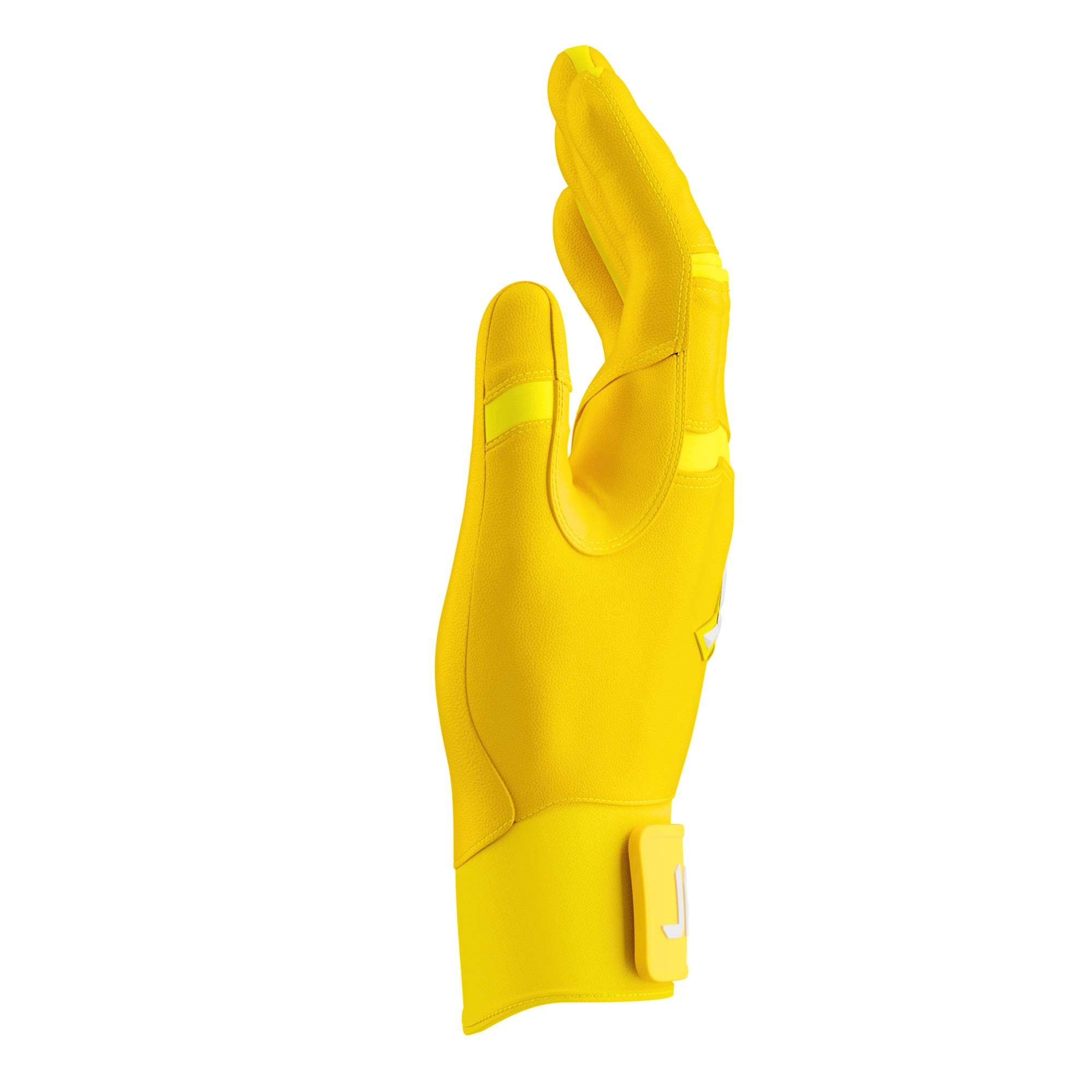 Collection of JAX Batting Gloves Standout Yellow Pro Cuff in a gallery layout