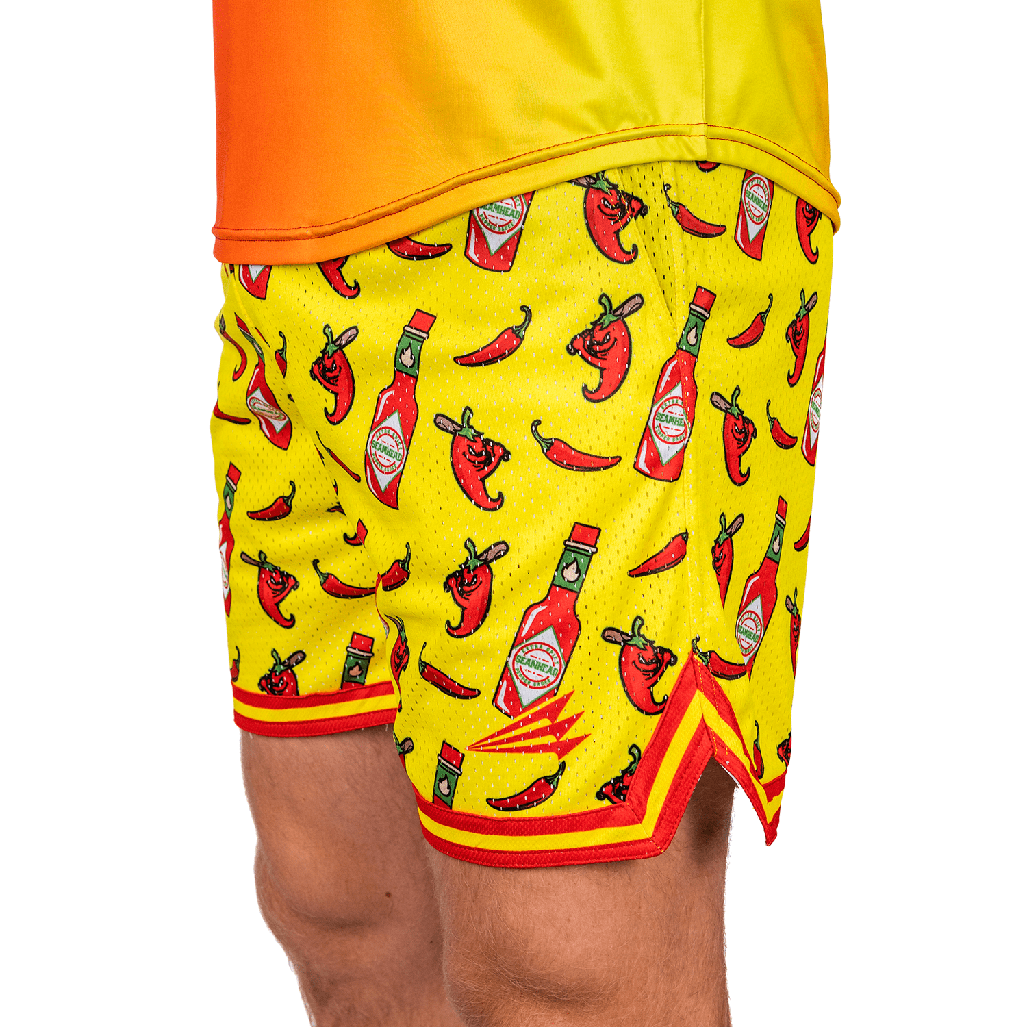 Collection of Ghost Peppers Mesh Lifestyle Baseball Shorts in a gallery layout
