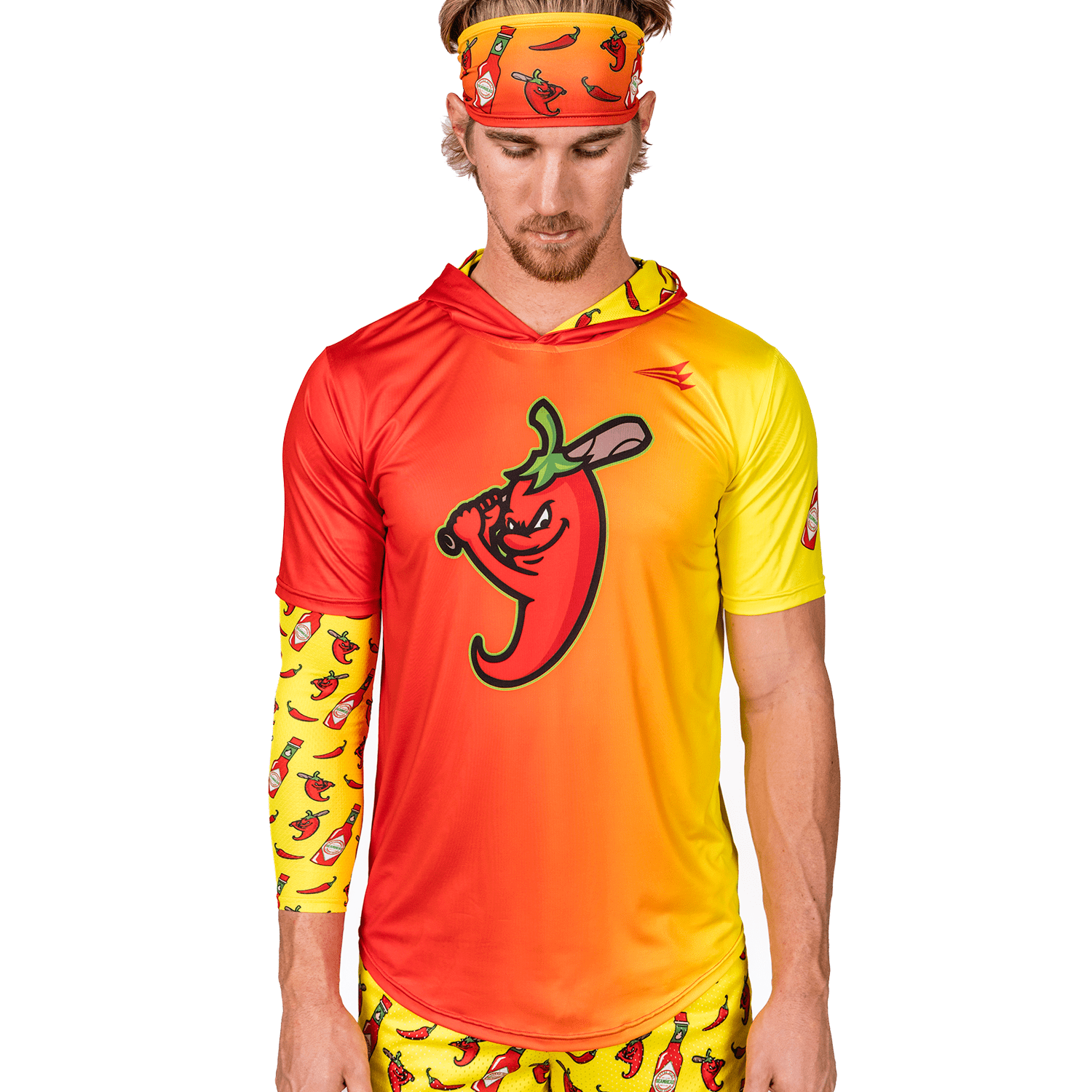 Collection of Ghost Peppers Baseball HyperMAX Short Sleeve Hoodie in a gallery layout