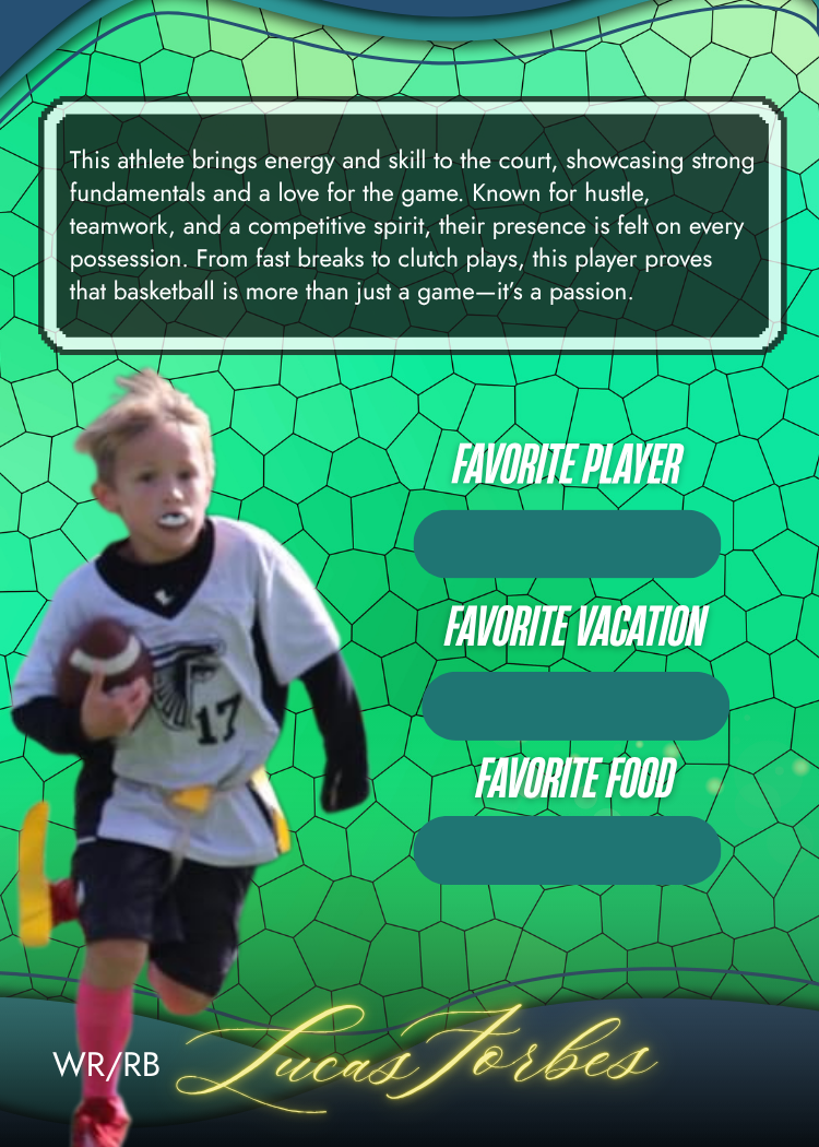 Collection of Custom Football Metal Sports Card – Legend Edition (Green Hex Design) in a gallery layout