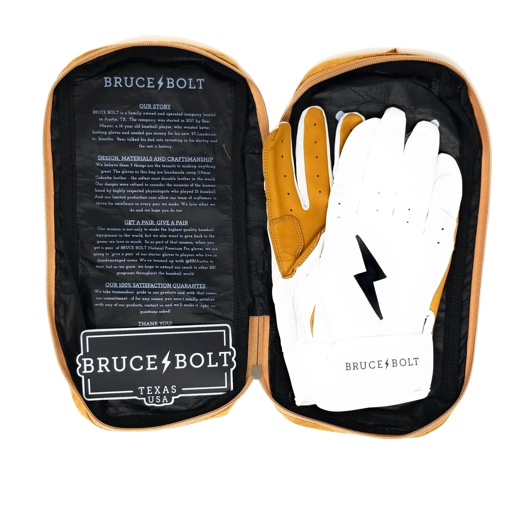 Collection of BRUCE BOLT Original Series Short Cuff White Batting Glove - White Youth Medium in a gallery layout