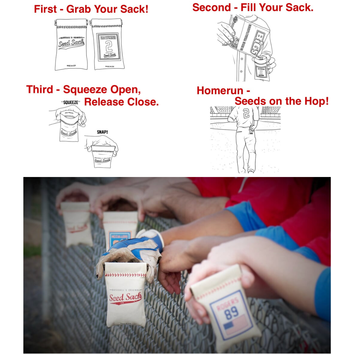 Collection of Baseball Seed Pouch Bundle in a gallery layout