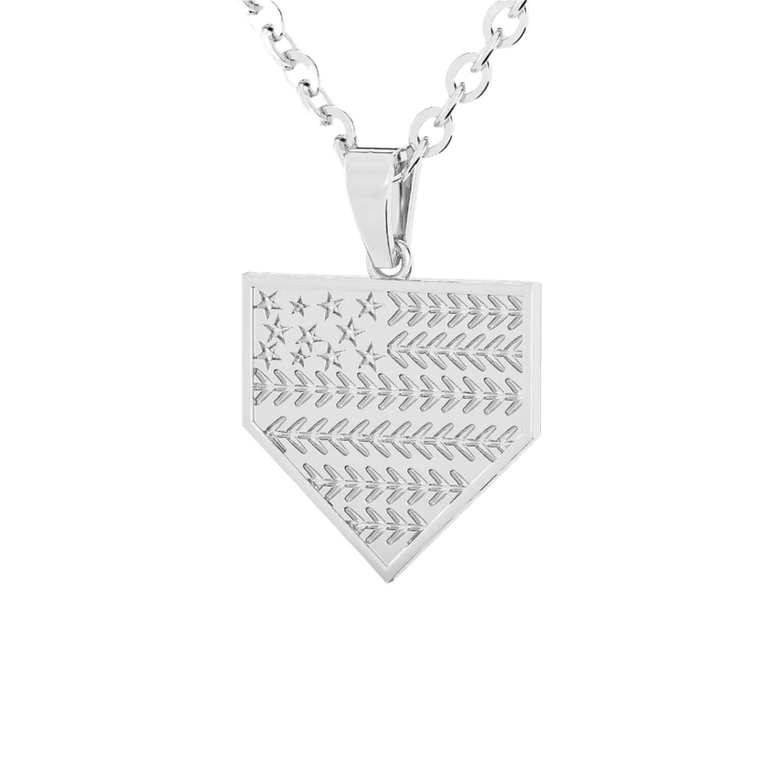 American Flag Home Plate Necklace