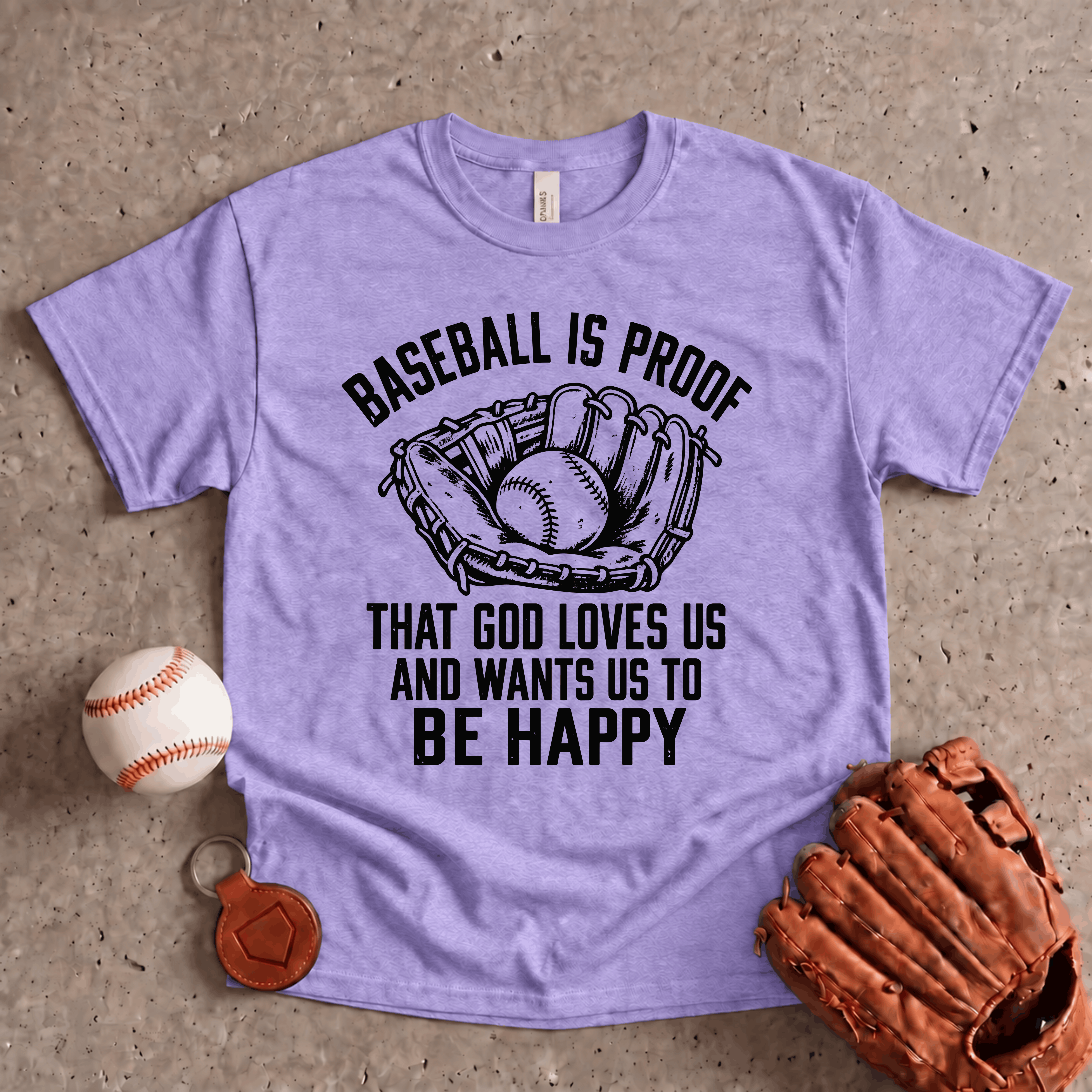 Collection of God Loves Baseball T-Shirt in a gallery layout