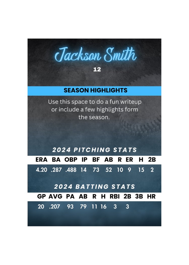 Collection of Baseball Card Template #18 in a gallery layout