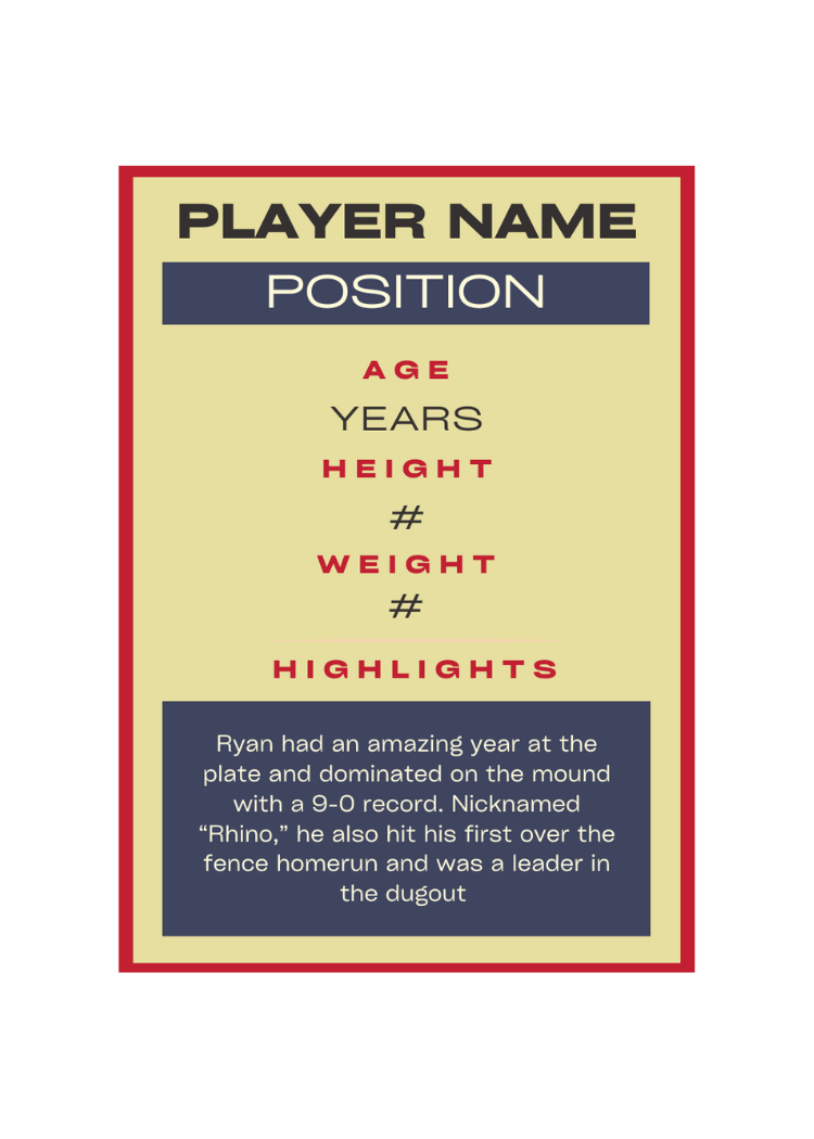 Baseball Card Template #19