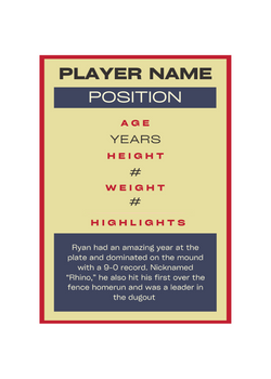 Collection of Baseball Card Template #19 in a gallery layout