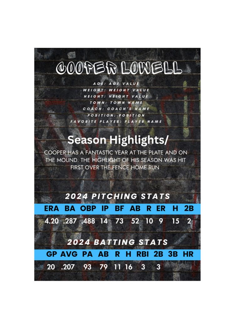 Collection of Baseball Card Template #28 in a gallery layout