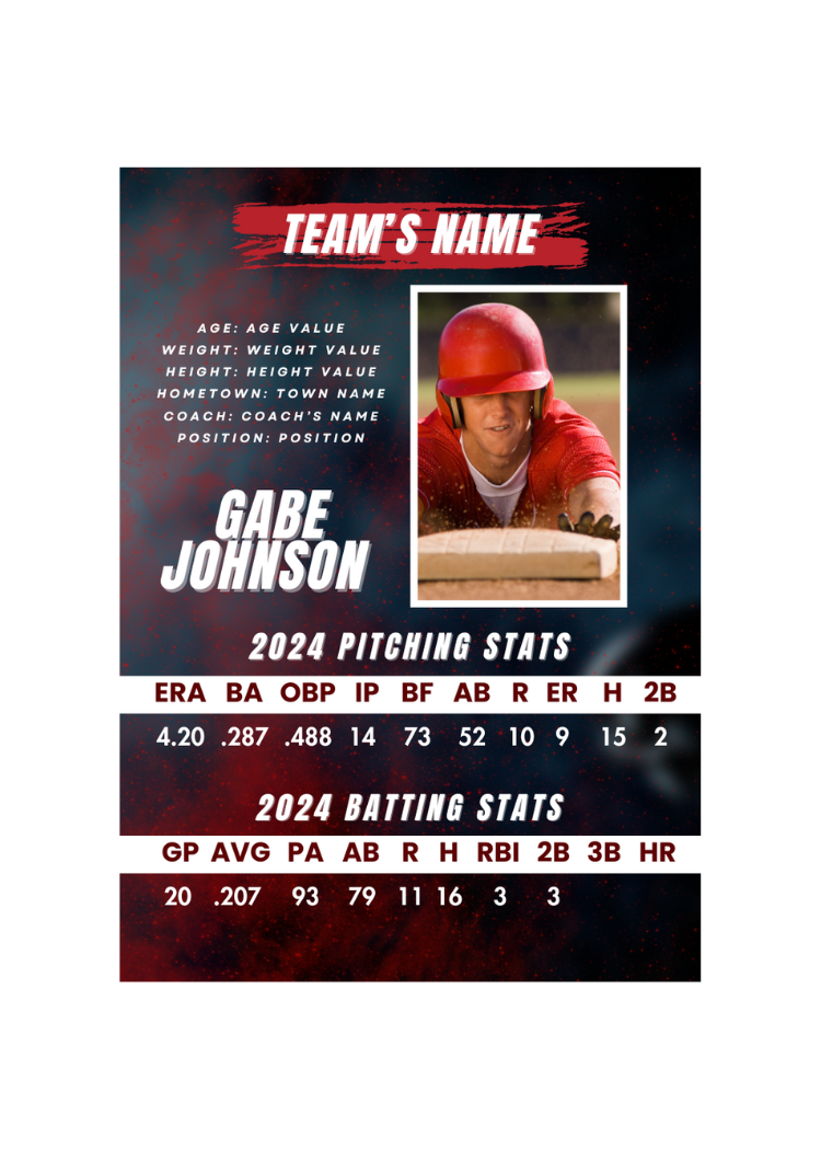 Collection of Baseball Card Template #29 in a gallery layout