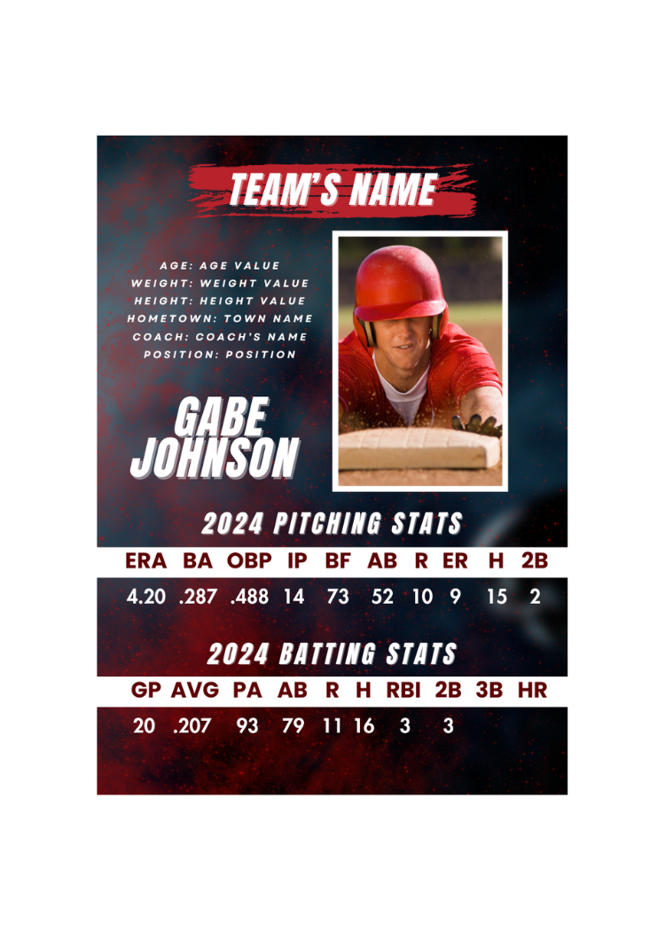 Detailed Baseball Card Baseball Card Template #29 – Baseball Mode