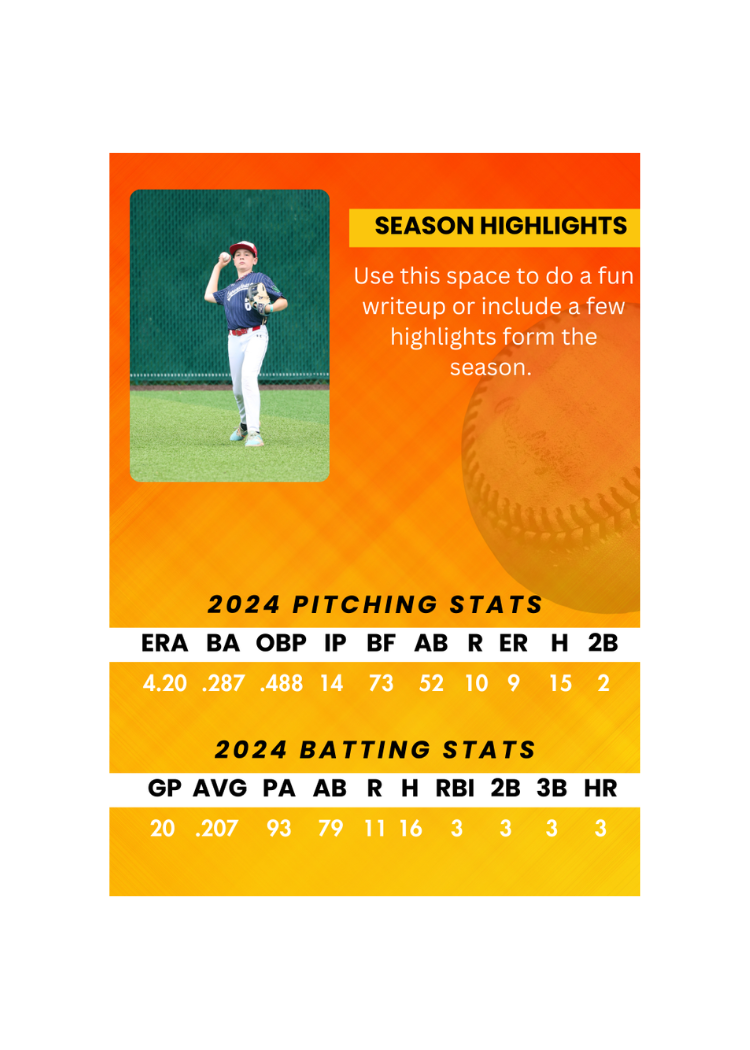Detailed Baseball Card Baseball Card Template #7 – Baseball Mode