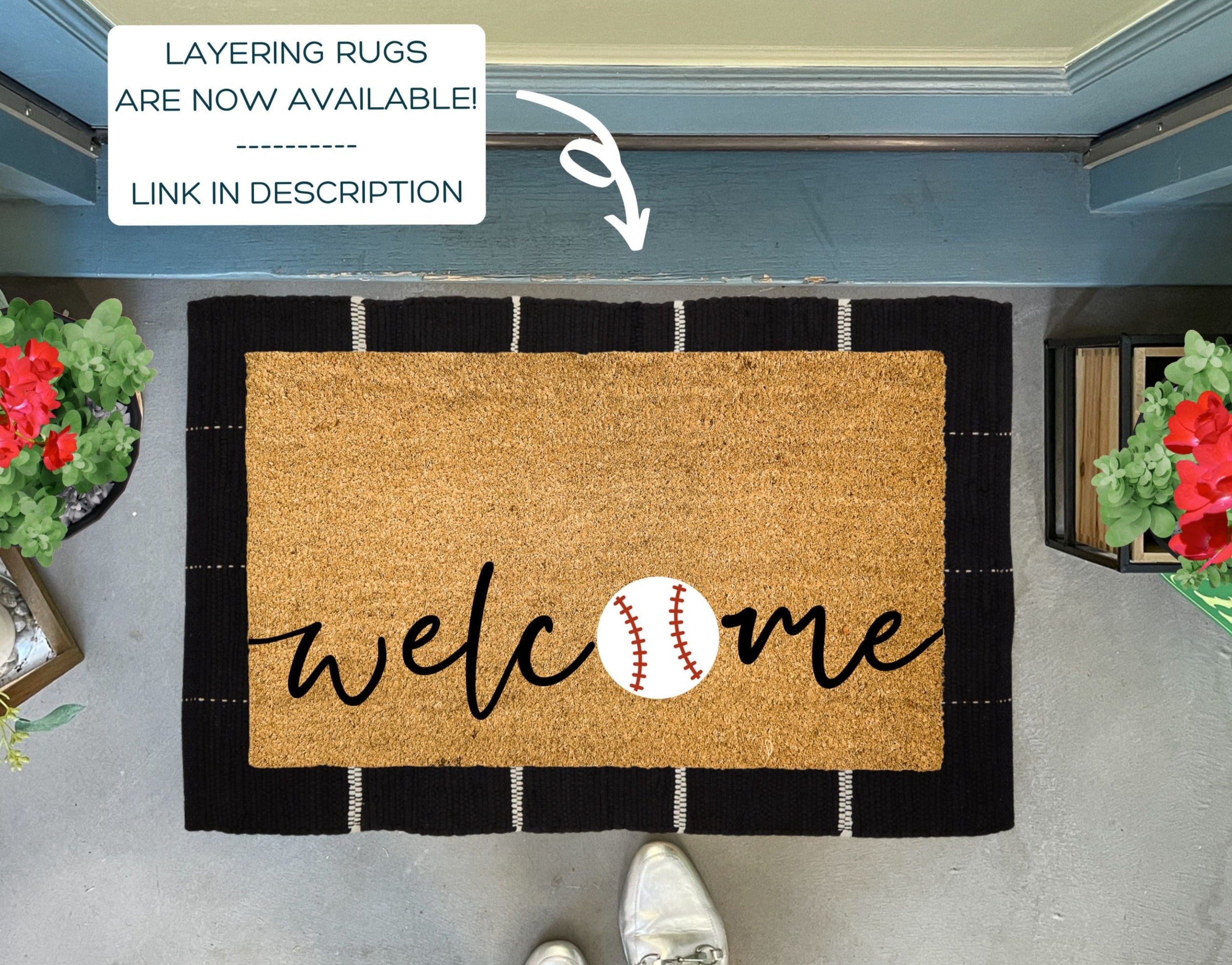 Collection of Baseball Welcome Doormat in a gallery layout