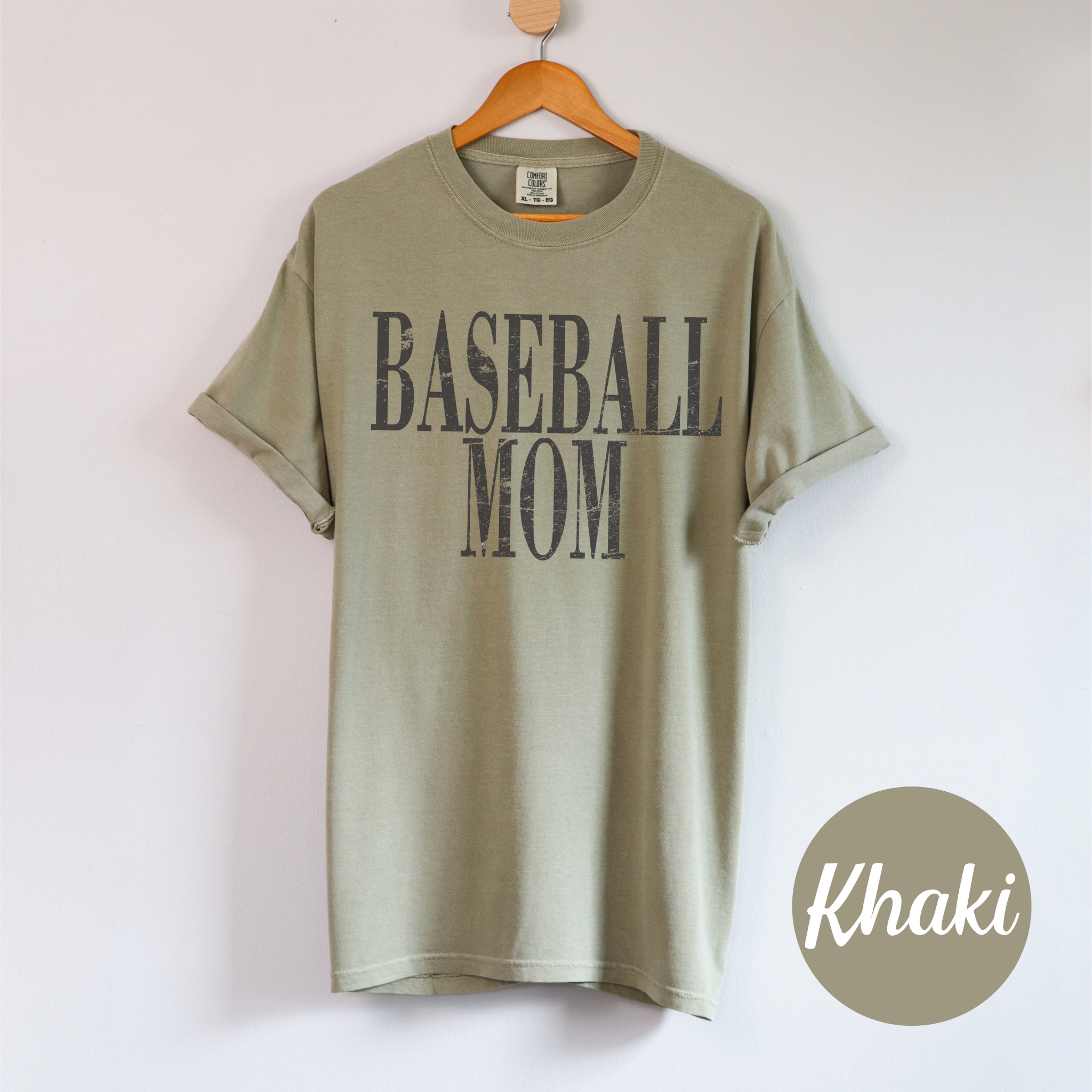 Collection of Distressed Baseball Mom Tee Shirt in a gallery layout