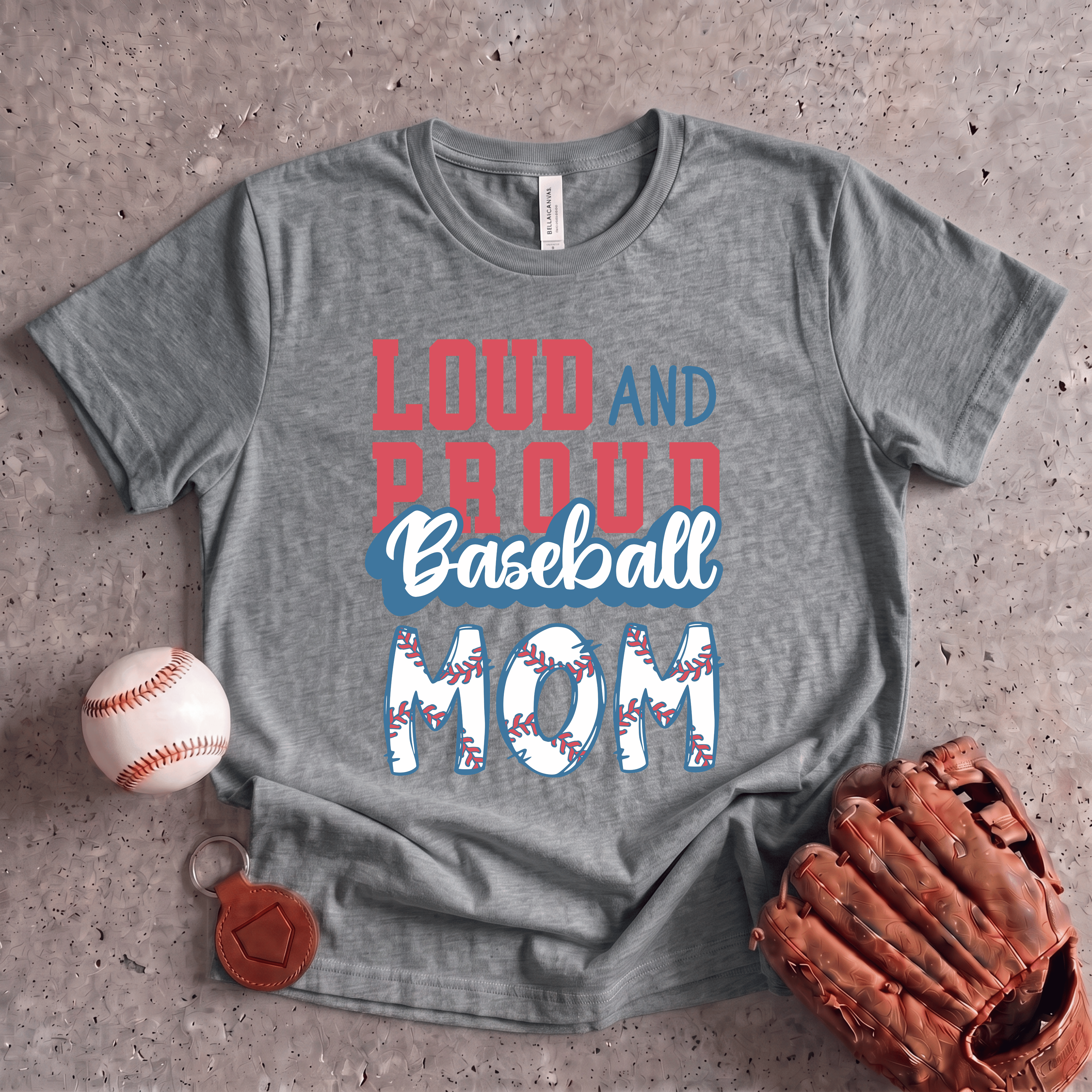 Collection of Loud And Proud Baseball Mom T-Shirt in a gallery layout