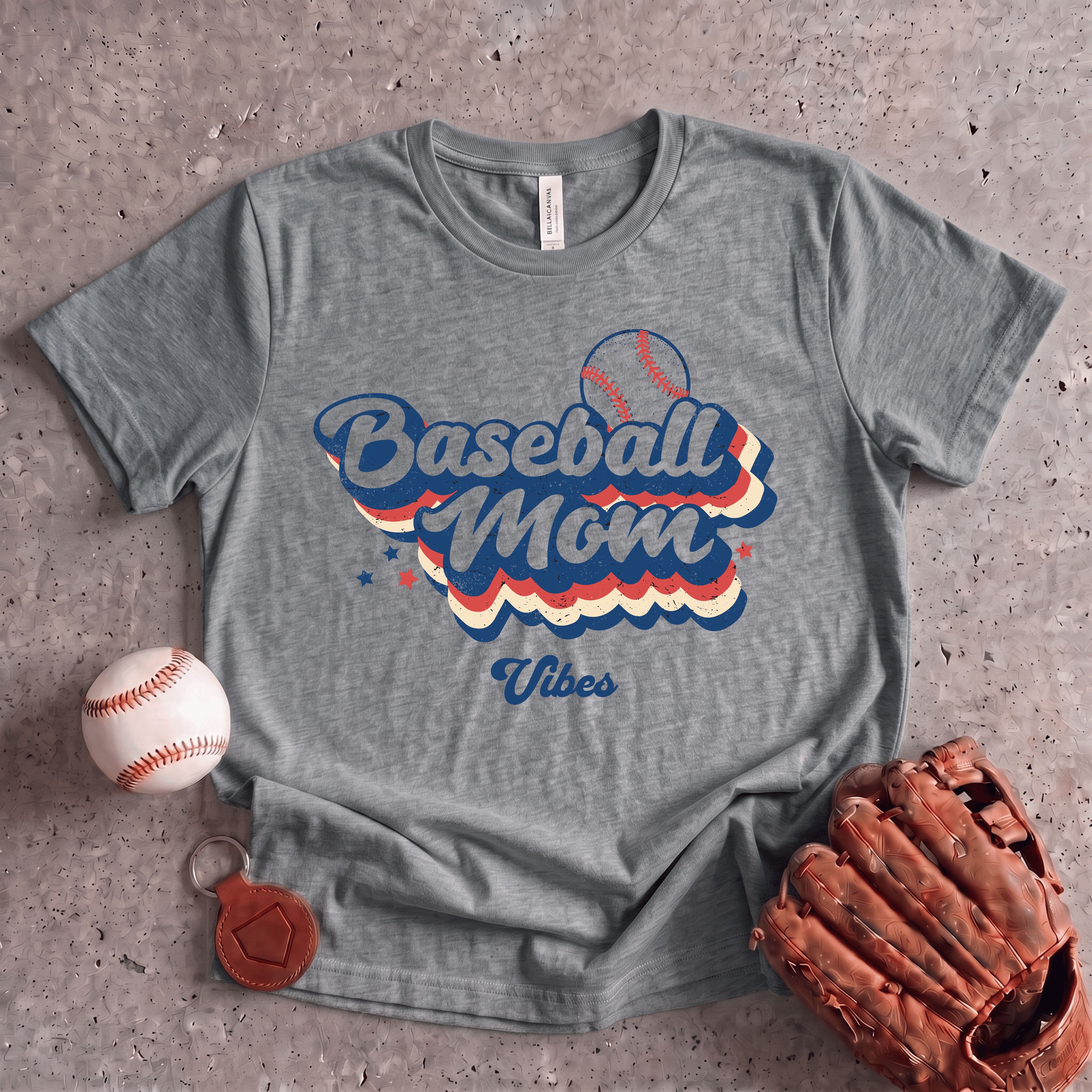 Collection of Retro Baseball Mom T-Shirt in a gallery layout