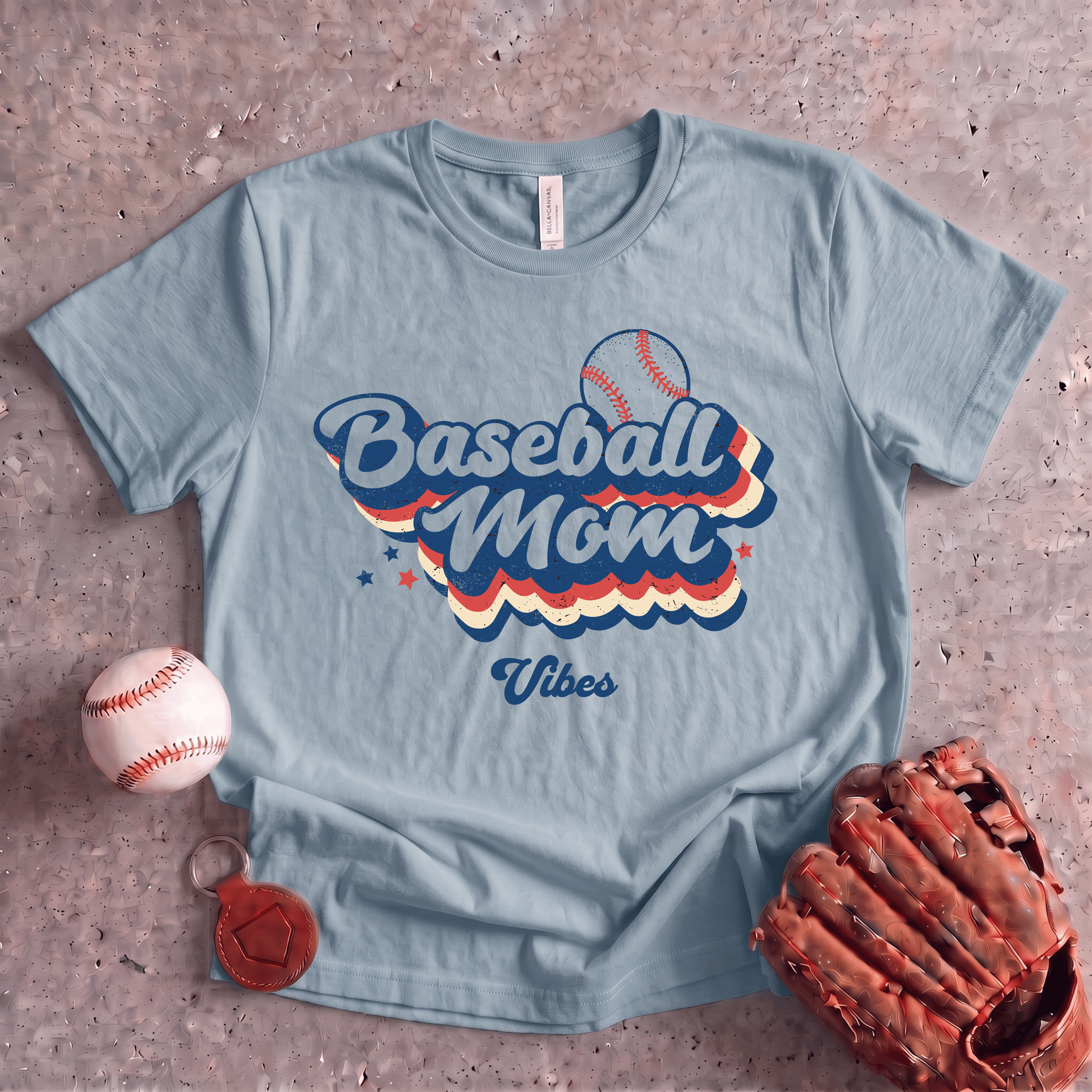 Collection of Retro Baseball Mom T-Shirt in a gallery layout