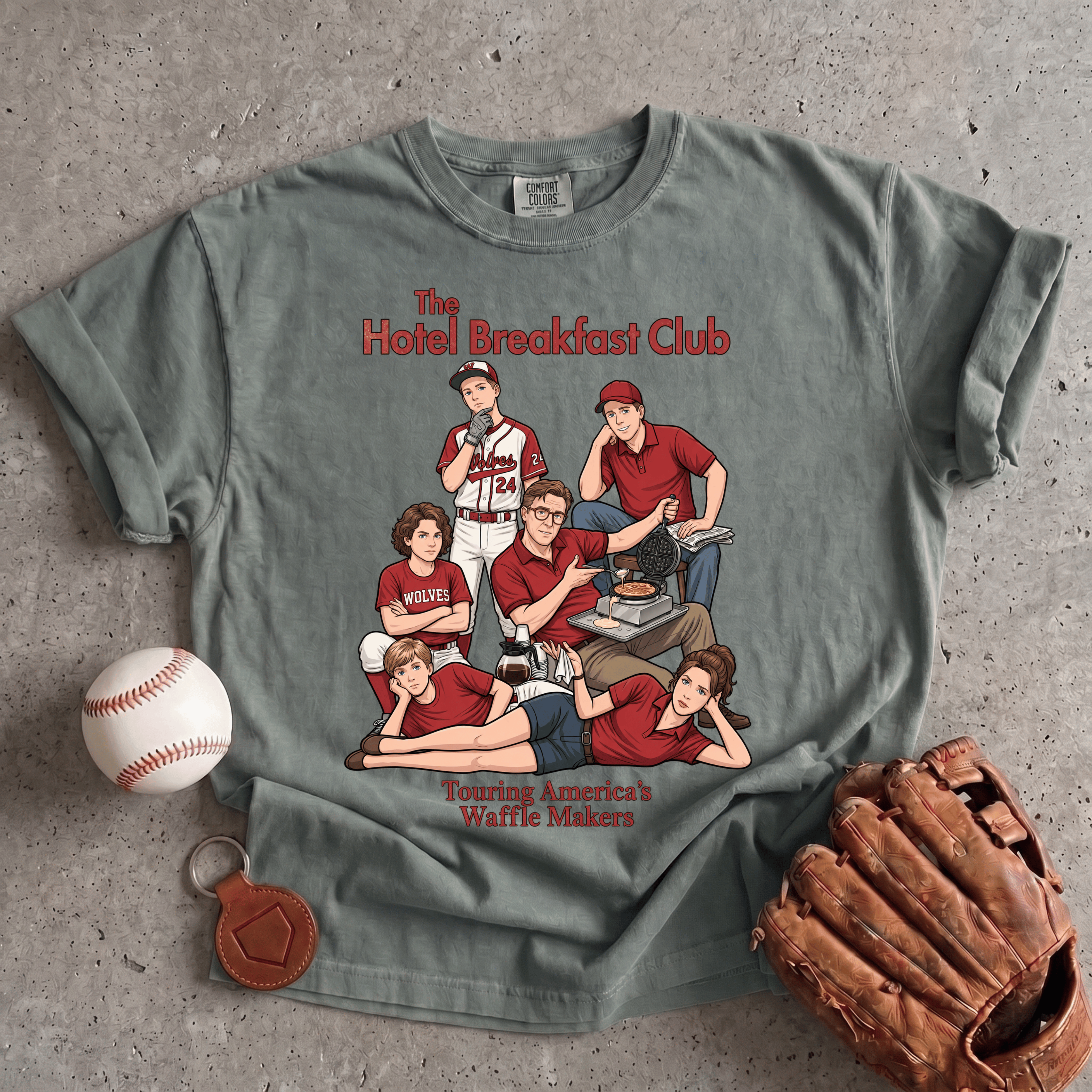 Collection of Hotel Breakfast Club Travel Ball T-Shirt in a gallery layout
