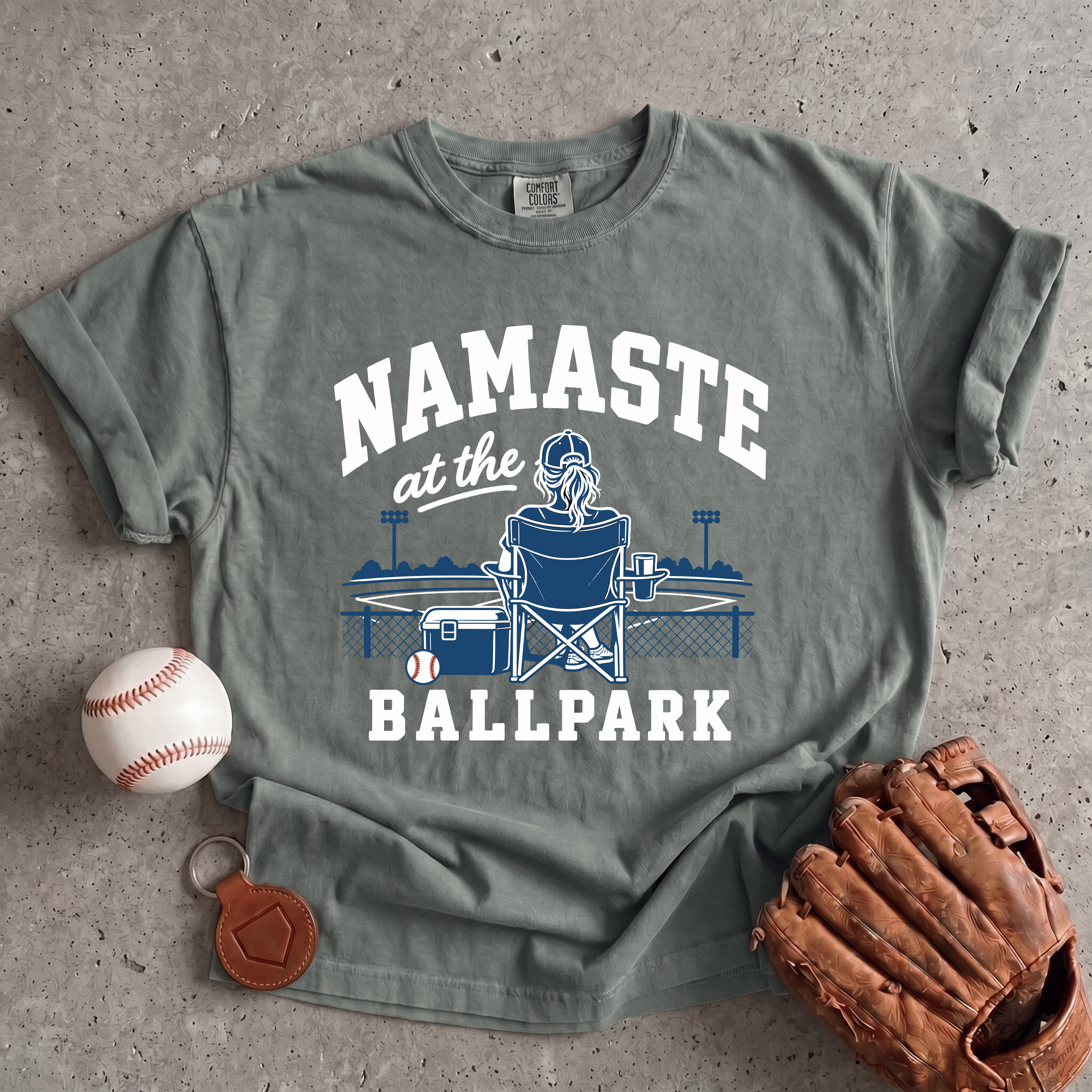 Collection of Baseball Namaste T-Shirt in a gallery layout