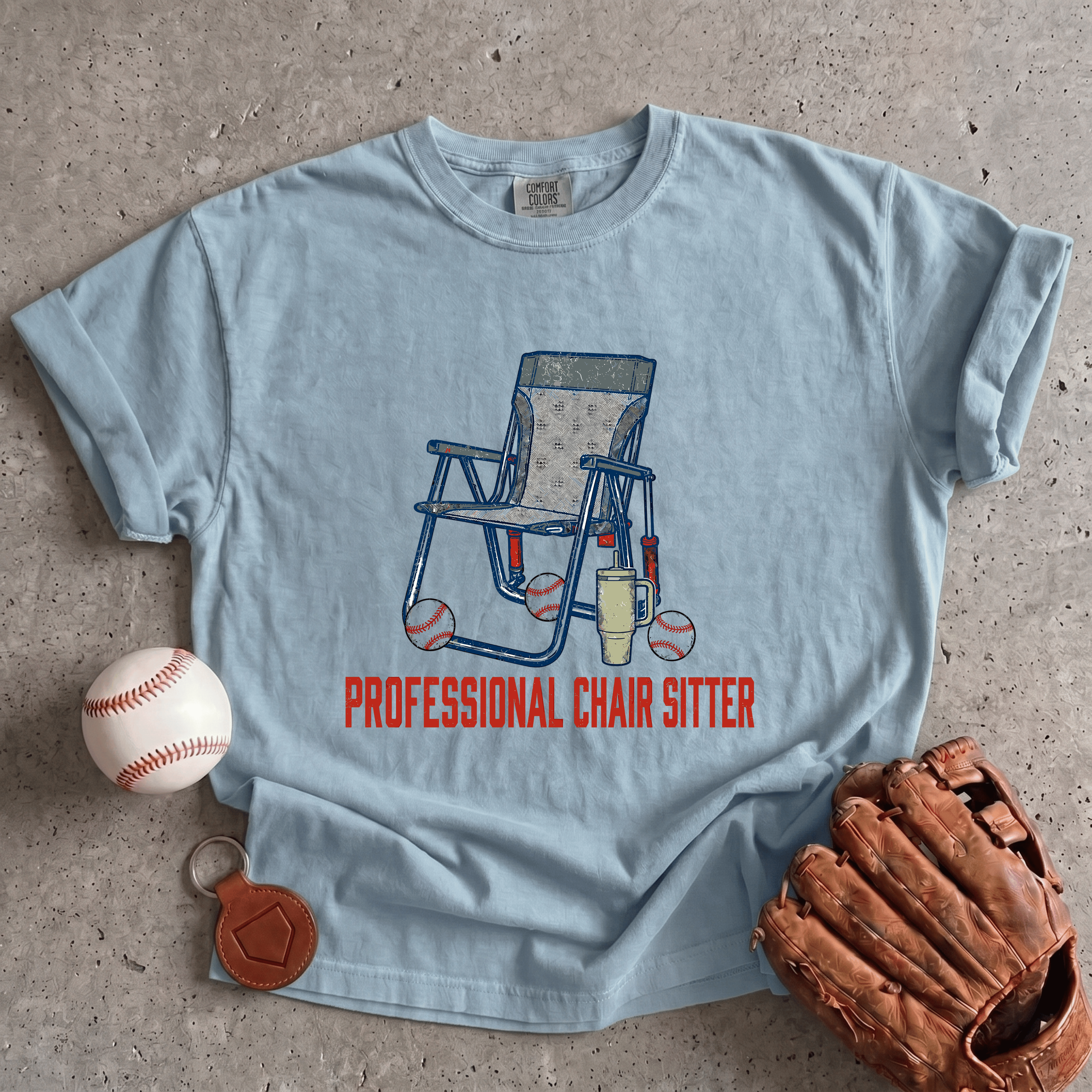 Collection of Professional Chair Sitter Baseball Parent T-Shirt in a gallery layout