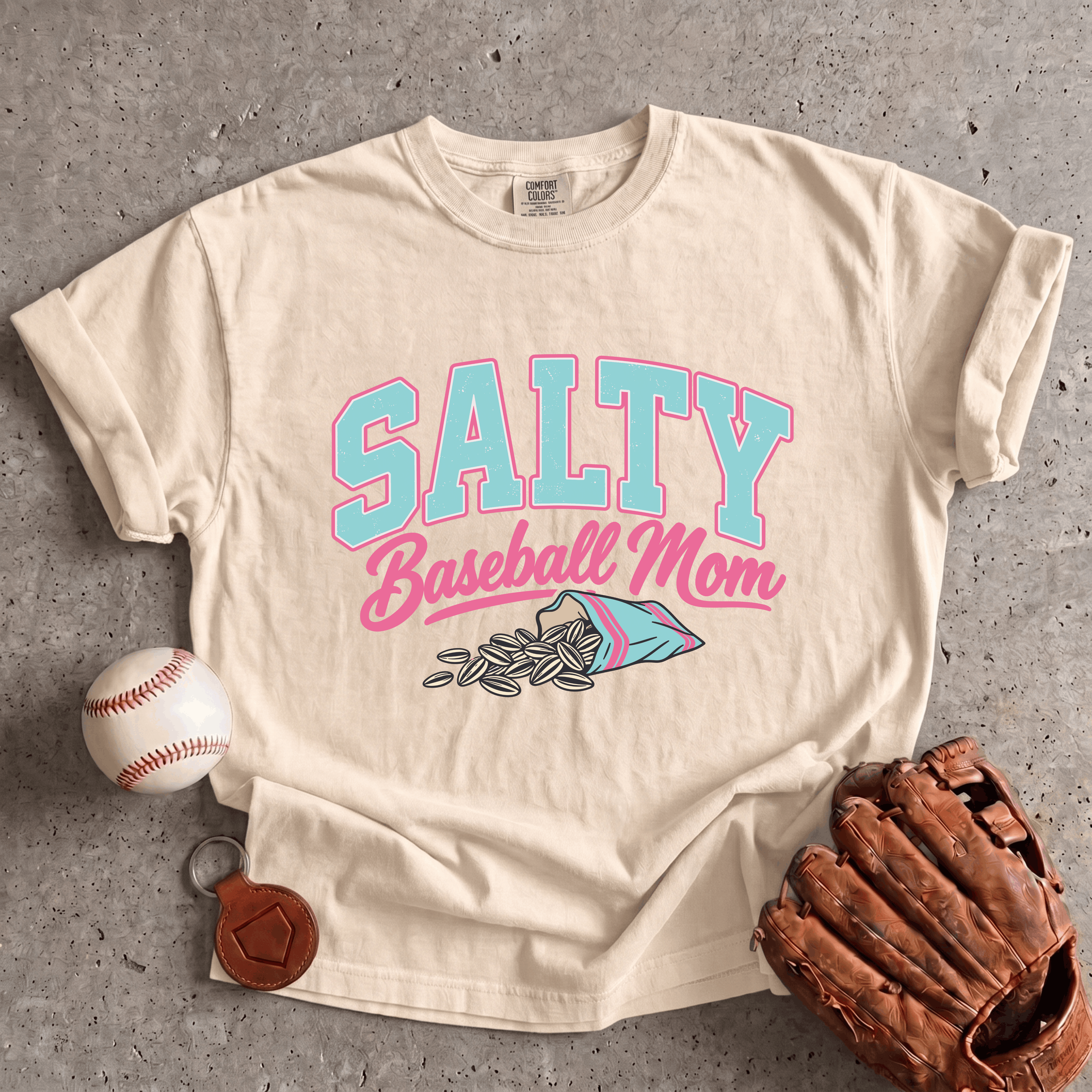 Collection of Salty Baseball Mom T-Shirt in a gallery layout