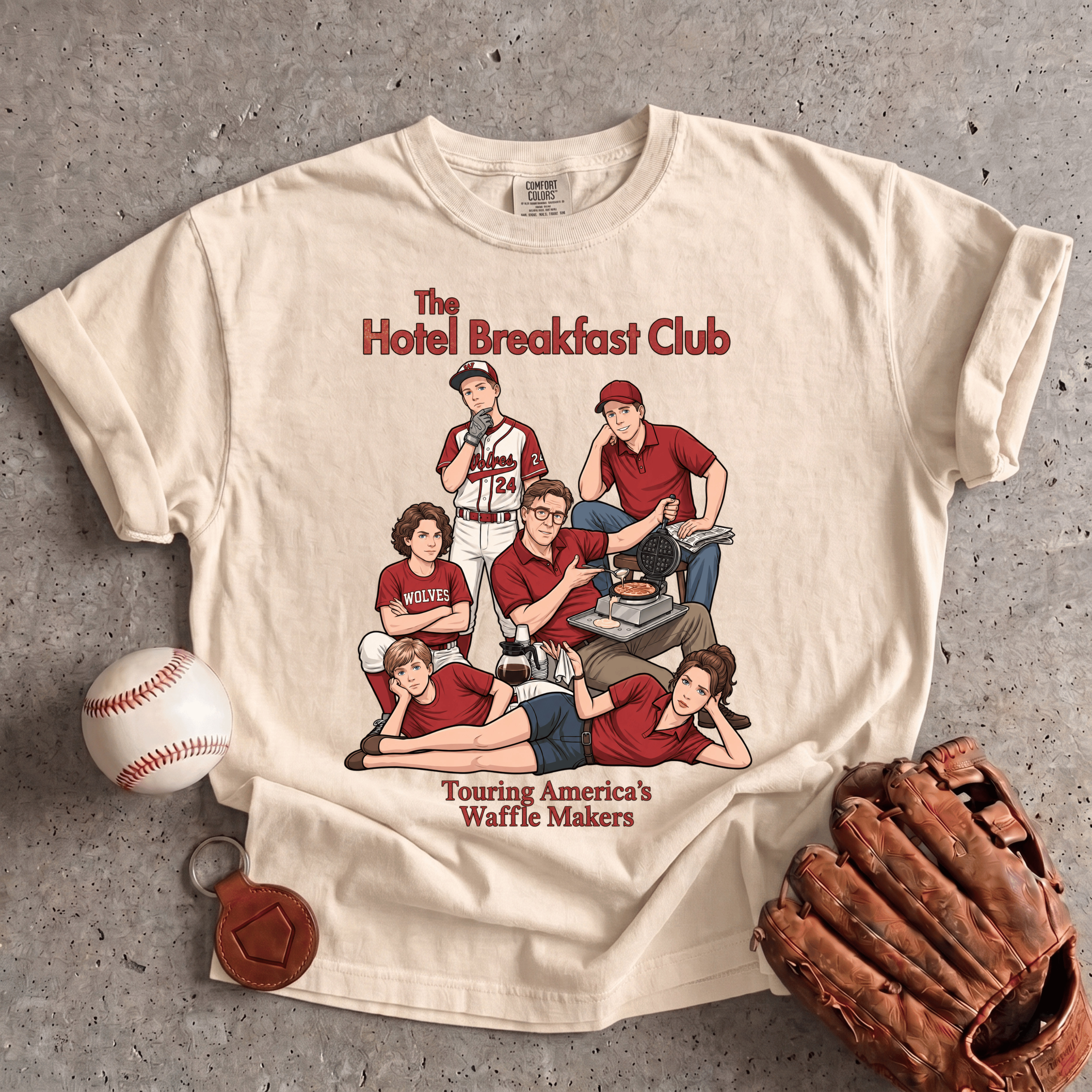 Collection of Hotel Breakfast Club Travel Ball T-Shirt in a gallery layout