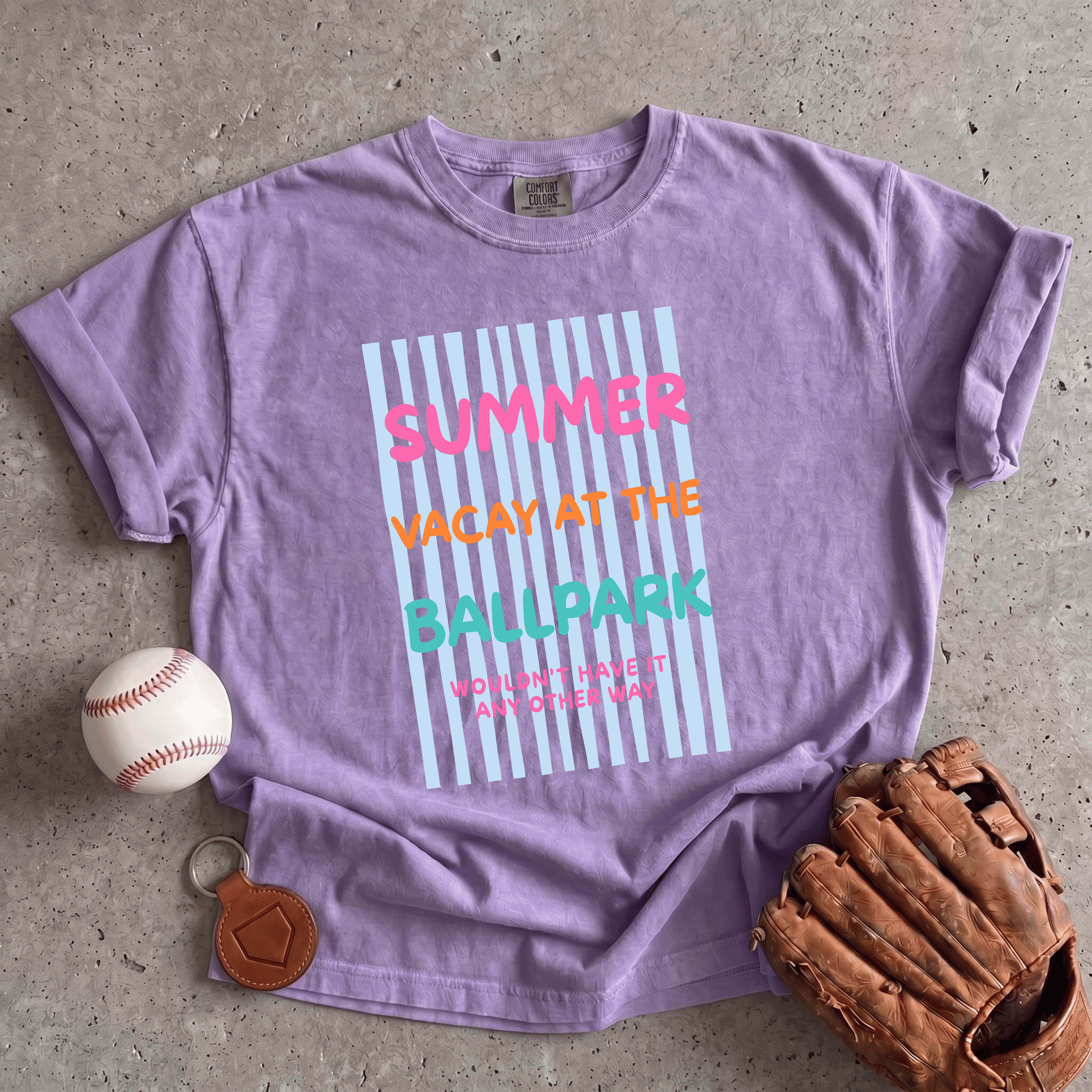 Collection of Summer Vacation Baseball T-Shirt in a gallery layout