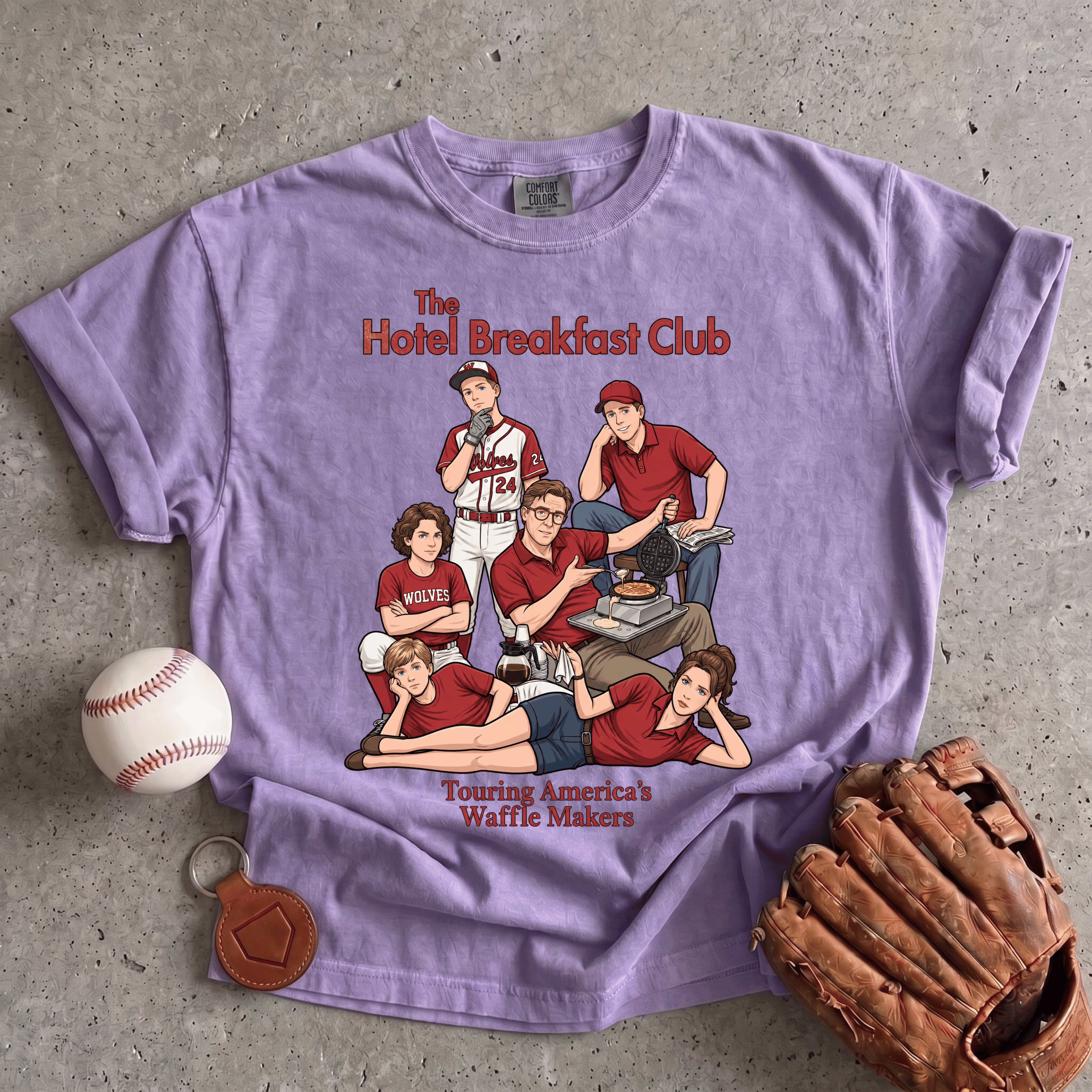 Collection of Hotel Breakfast Club Travel Ball T-Shirt in a gallery layout