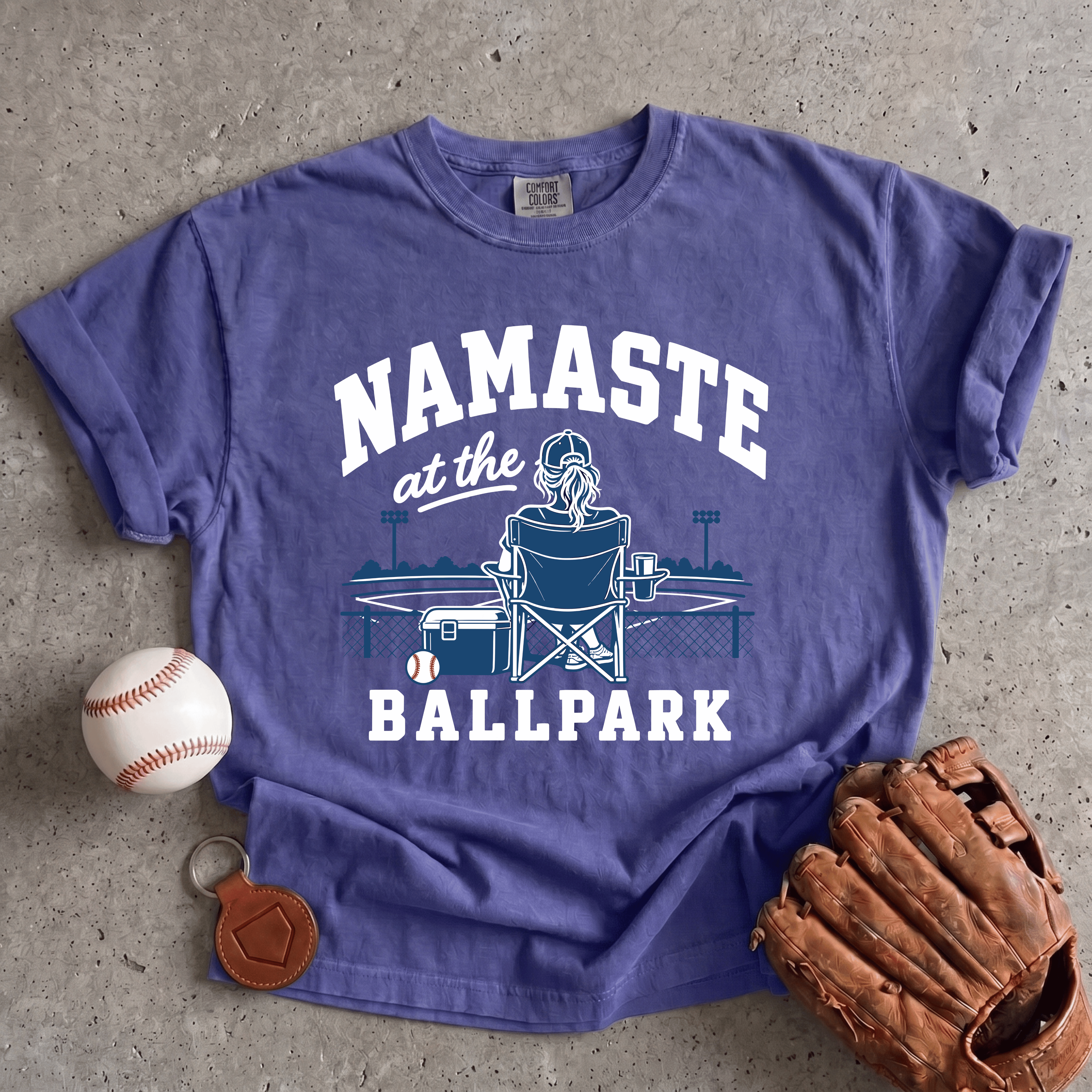 Collection of Baseball Namaste T-Shirt in a gallery layout