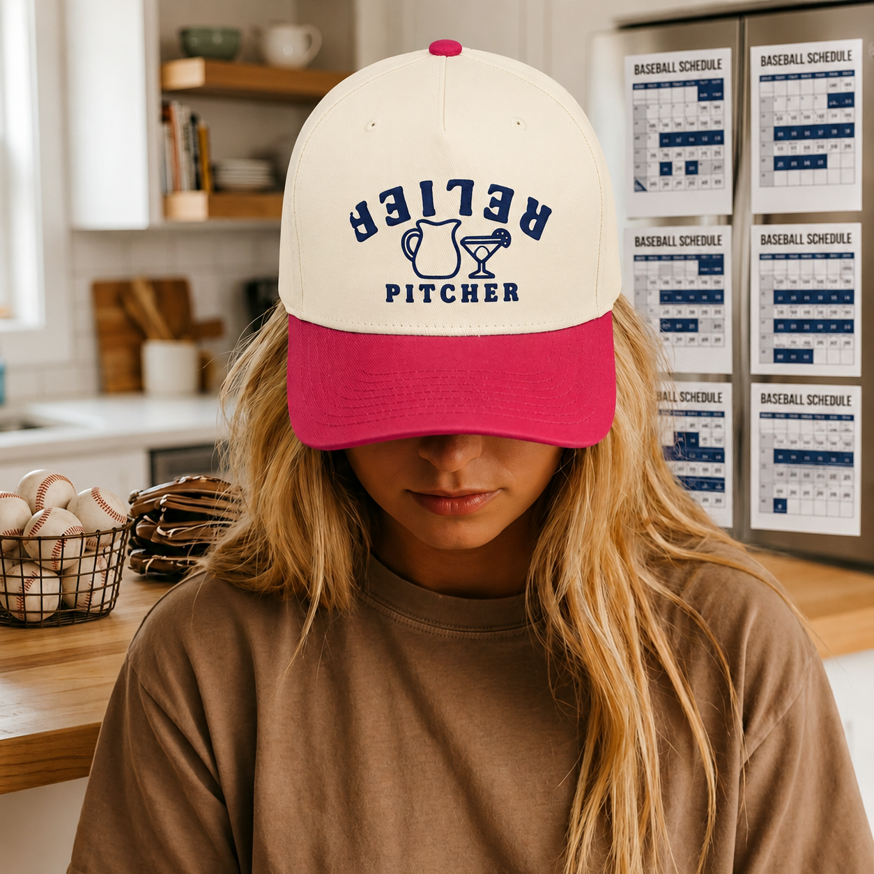 Relief Pitcher Hat | Funny Baseball Wordplay Snapback