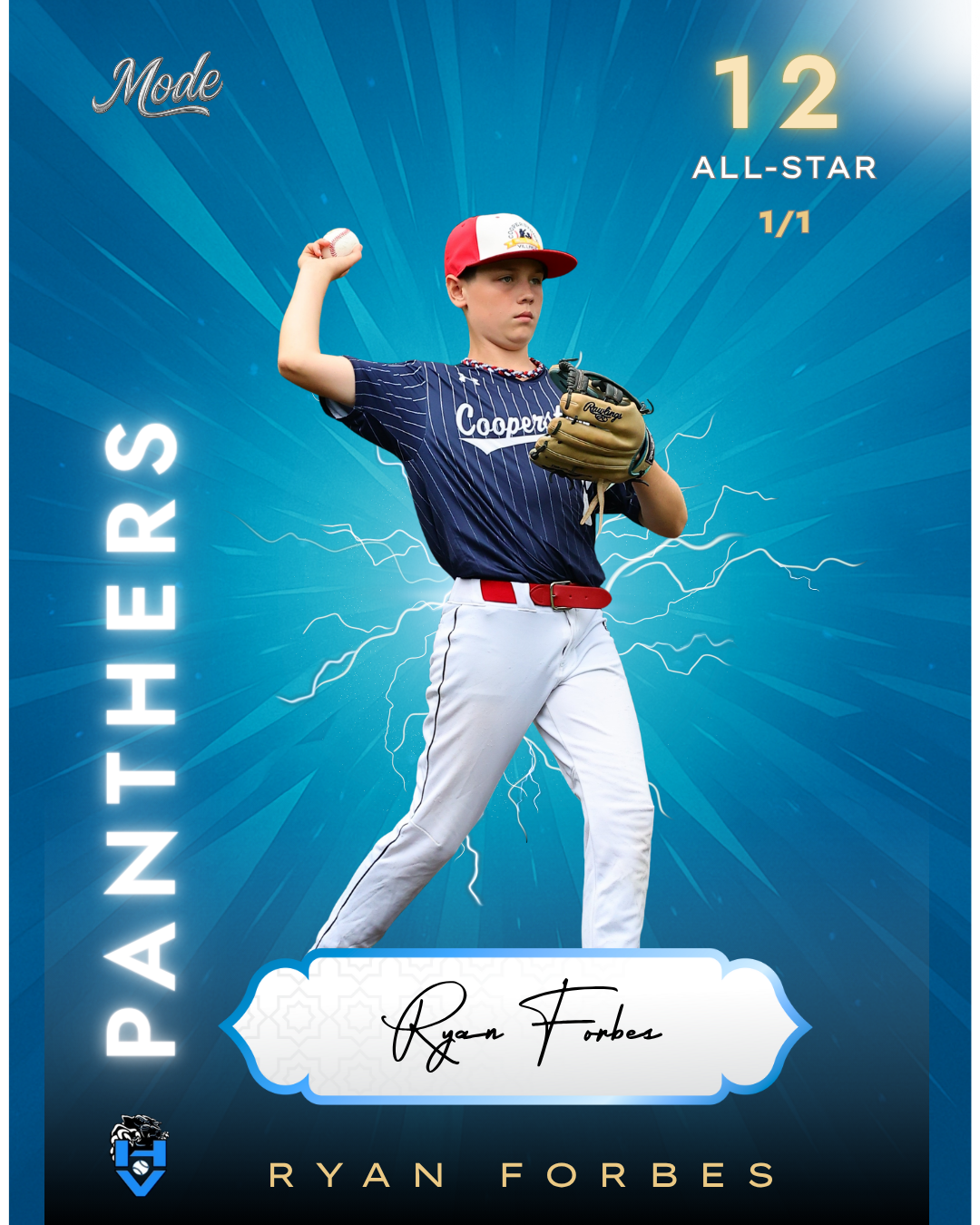 Collection of Custom All-Star Metal Sports Card – Electric Blue Edition in a gallery layout