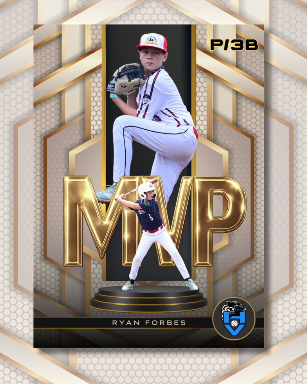 Collection of Custom MVP Metal Sports Card in a gallery layout