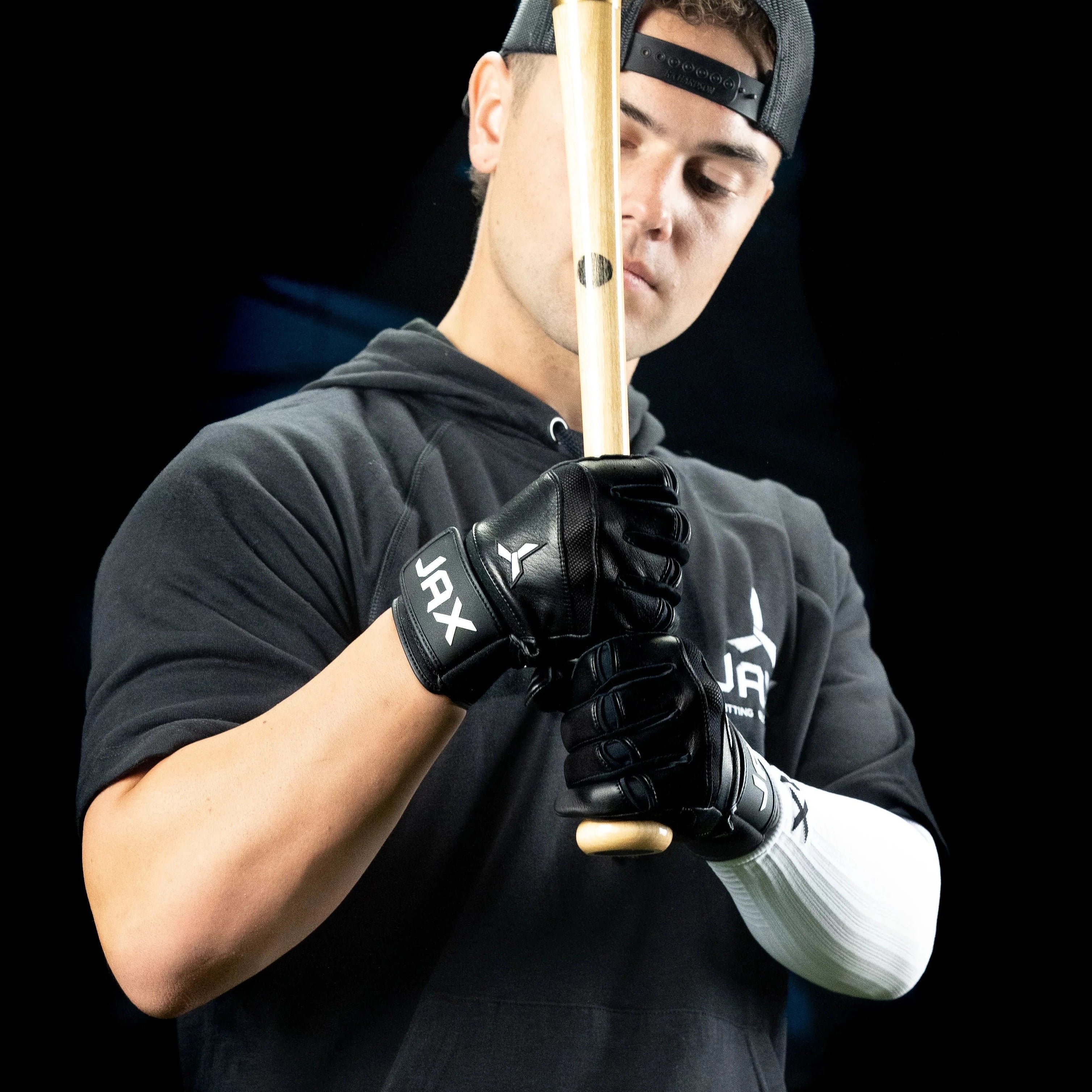 Collection of JAX Batting Gloves Onyx Black Pro Cuff in a gallery layout