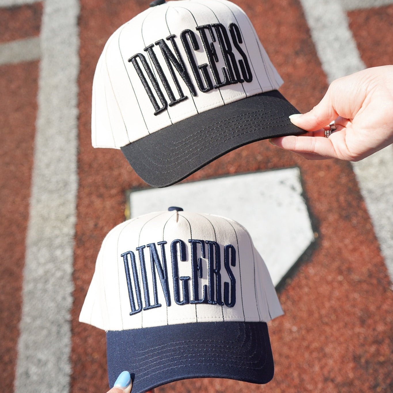 Dingers Hat | Pinstripe Vintage Baseball Trucker Snapback