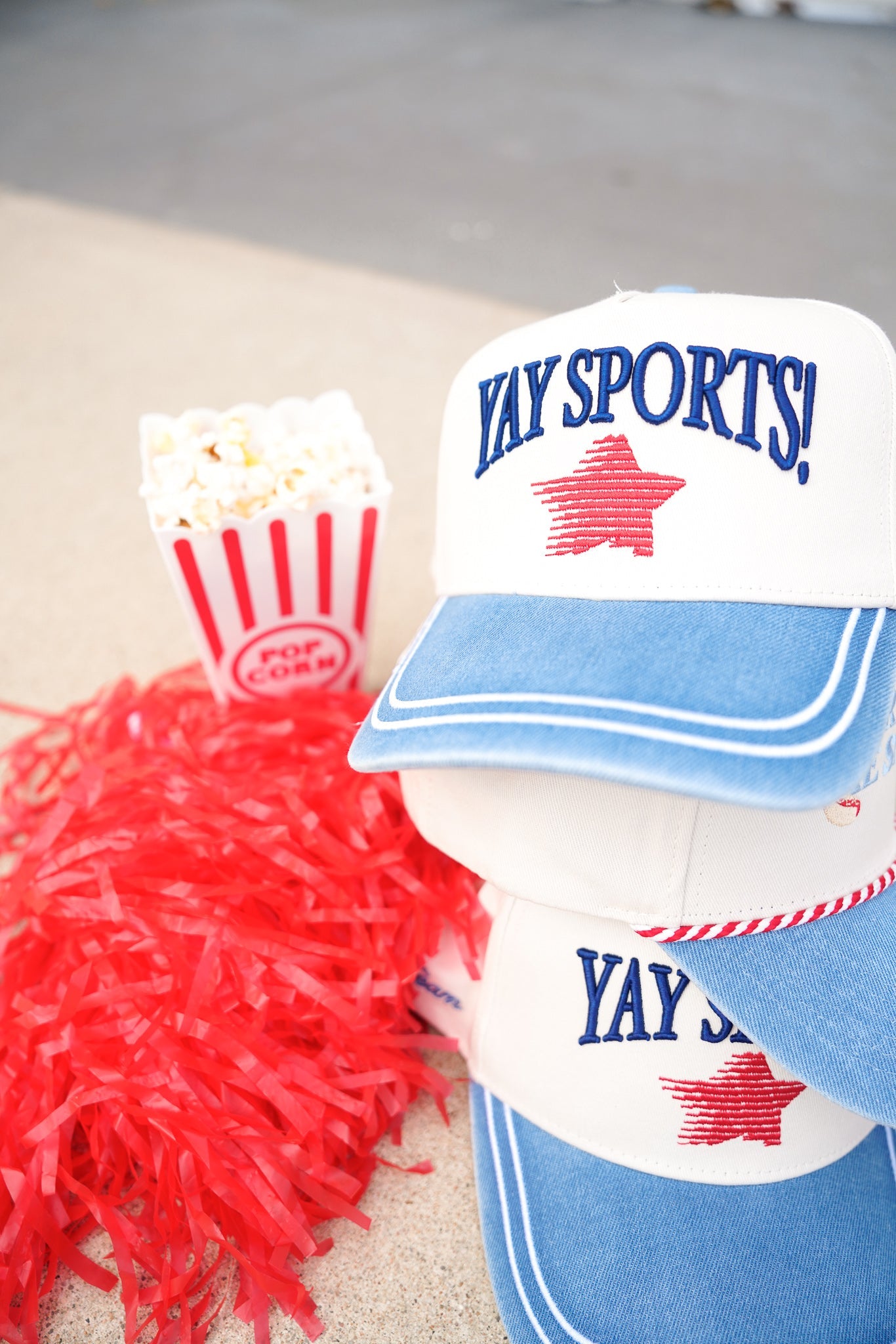 Collection of Yay Sports Trucker Hat | Funny Denim Vintage Sports Hat in a gallery layout
