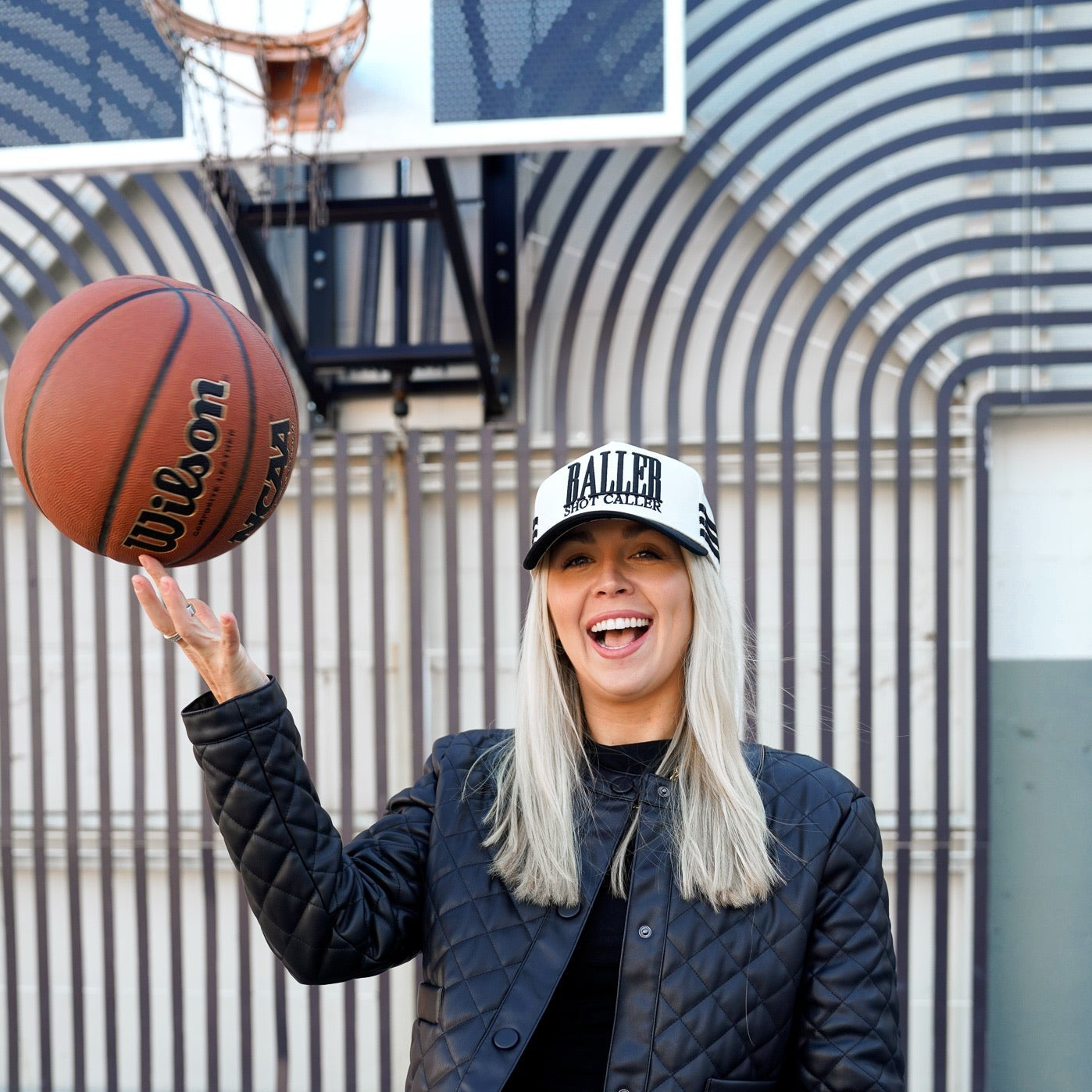 Collection of Baller Shot Caller Hat | Black Vintage Basketball Trucker in a gallery layout
