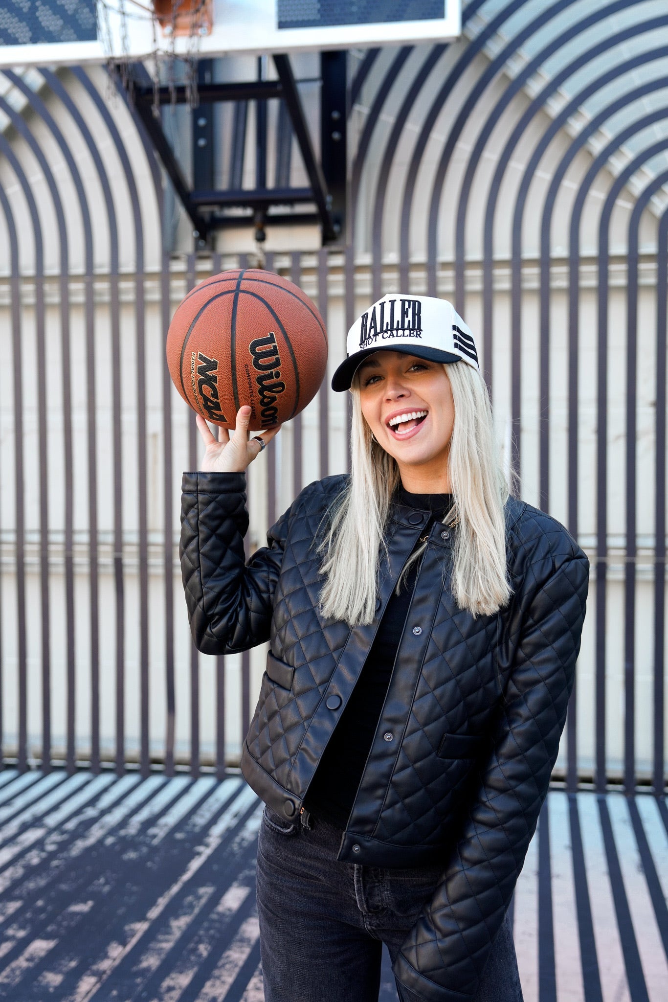 Collection of Baller Shot Caller Hat | Black Vintage Basketball Trucker in a gallery layout